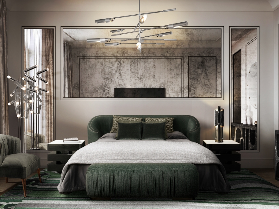 A Bedroom Oasis with the Unique Royalis Rug and Green&nbsp;Hues by Rug'Society