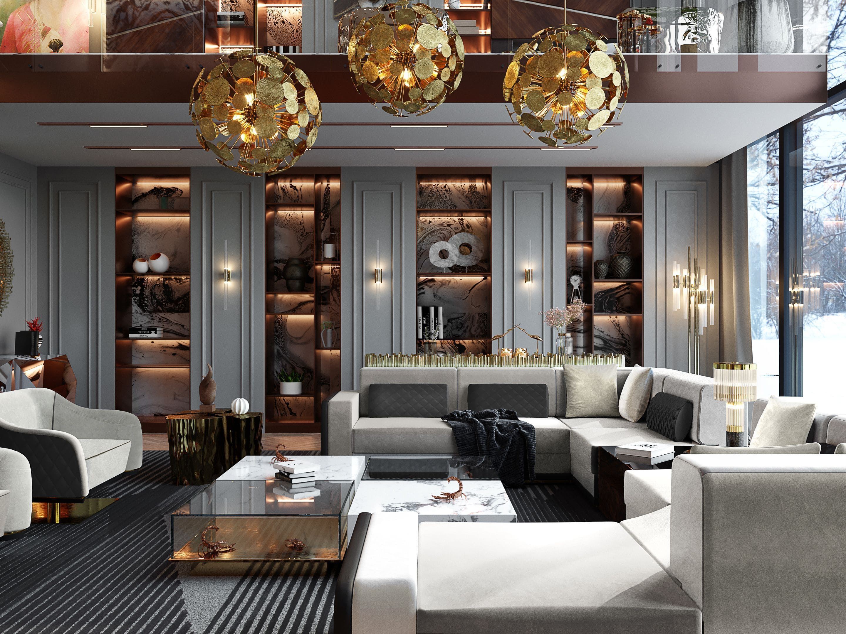 Air Modern Rug Highlighted In a Luxurious Living&nbsp;Room by Rug'Society