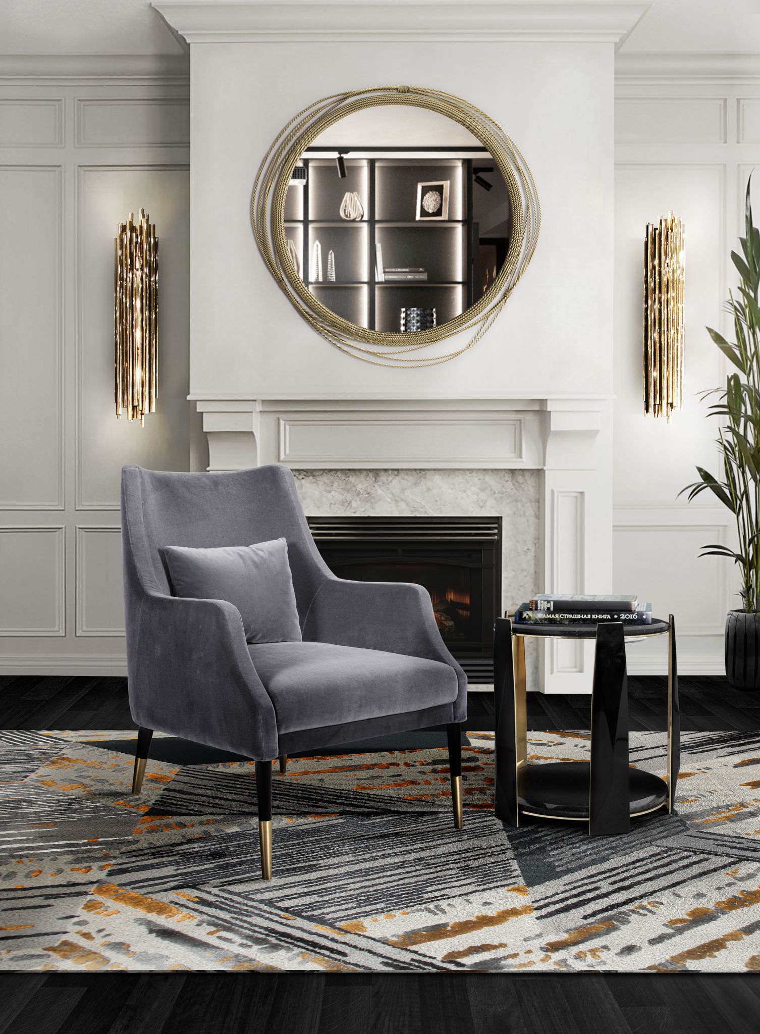 All-Neutral Living Room With the Irreverent Rug Design of&nbsp;Xisto by Rug'Society