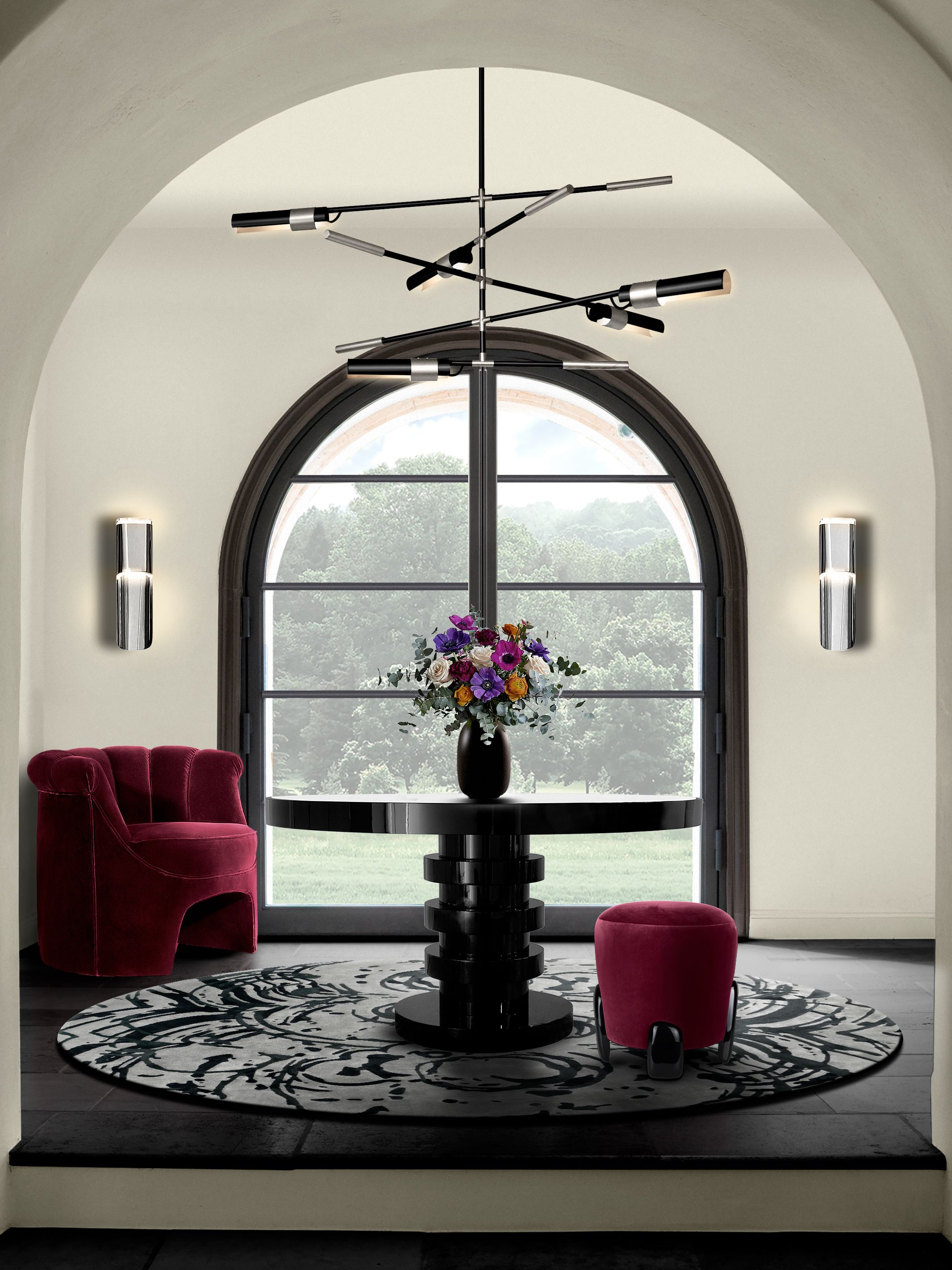 Alluring and Unique Hallway Design with Merfilus&nbsp;Rug by Rug'Society