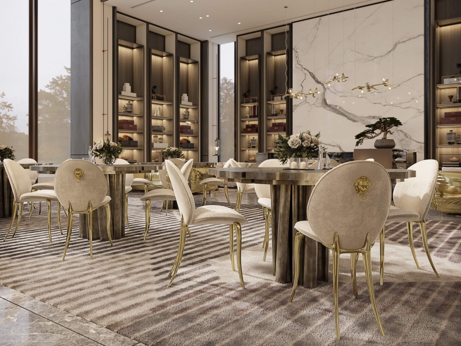 AMAZING DINING AREA IN AN HOTEL LOBBY WITH THE AIR&nbsp;RUG by Rug'Society