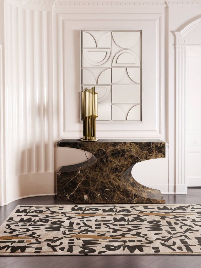 BEAUTIFUL HALLWAY DESIGN WITH THE INKAHOLIC URBAN&nbsp;RUG by Rug'Society