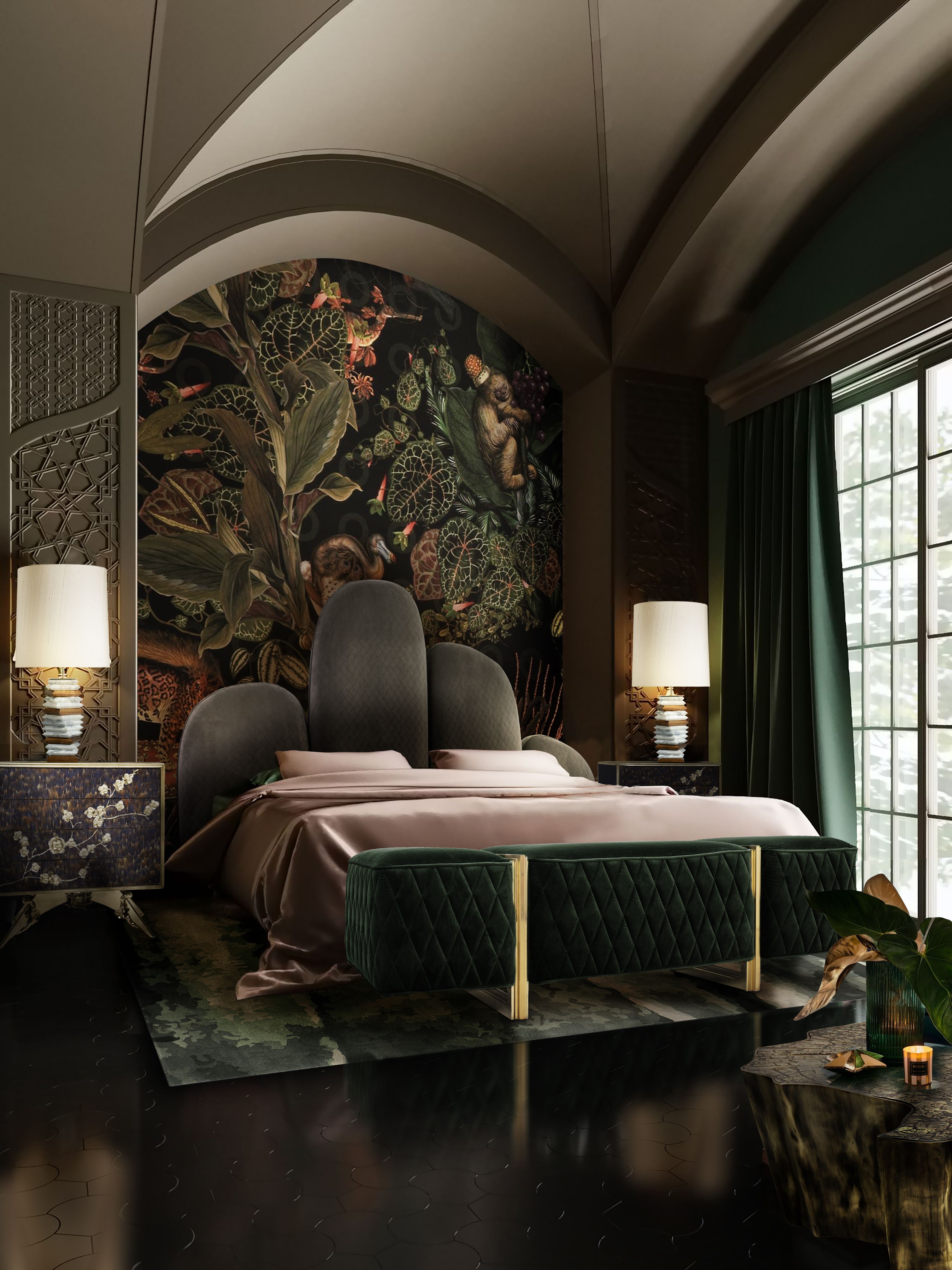 Botanical Bedroom With Möos&nbsp;Rug by Rug'Society