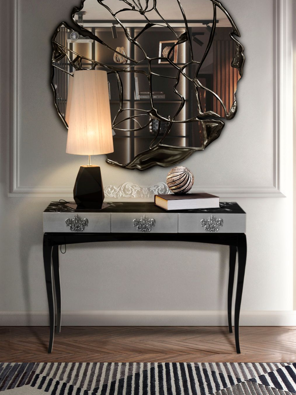 Classic Hallway Design with Air&nbsp;Rug by Rug'Society