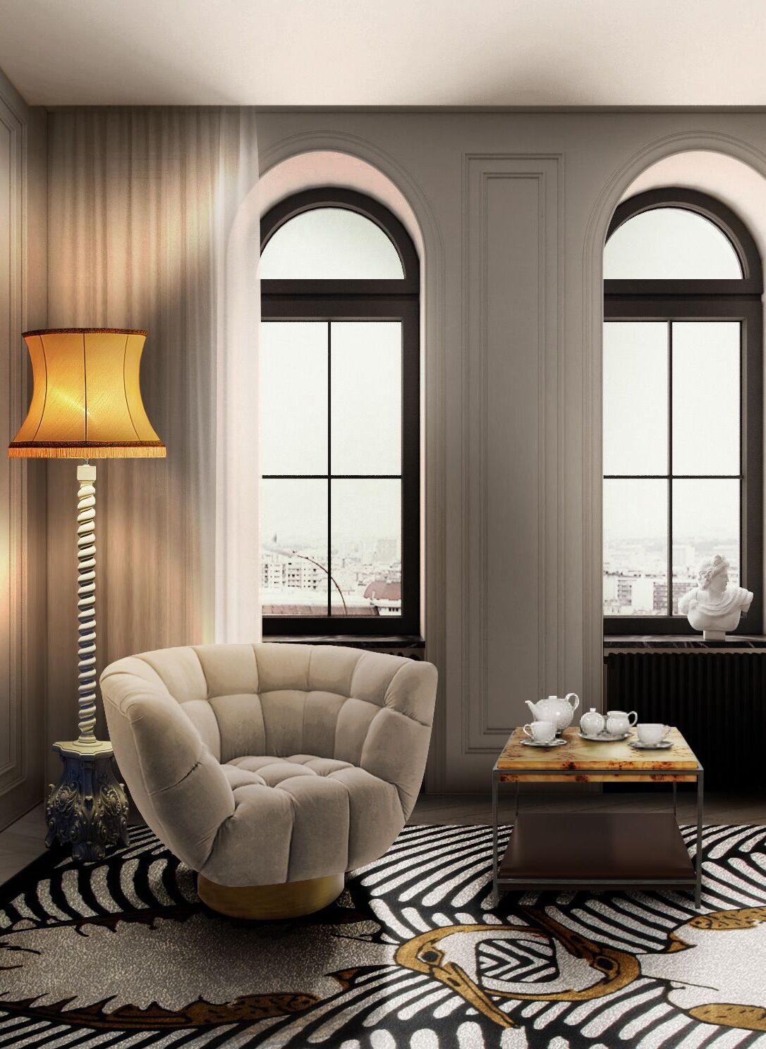 Classic Living Room With Couple Contemporary&nbsp;Rug by Rug'Society