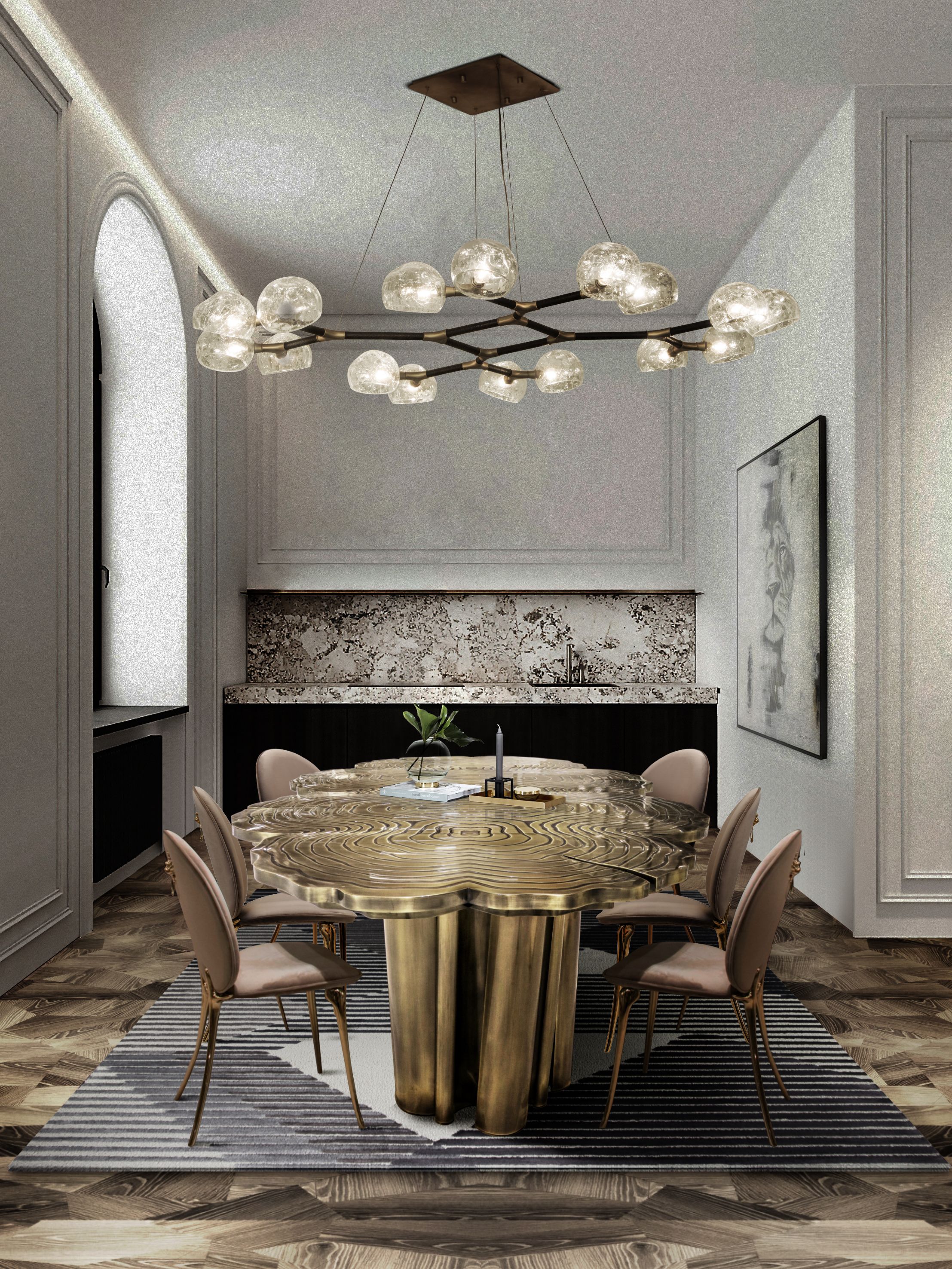 Classic Living Room With Neutral And Golden&nbsp;Details by Rug'Society
