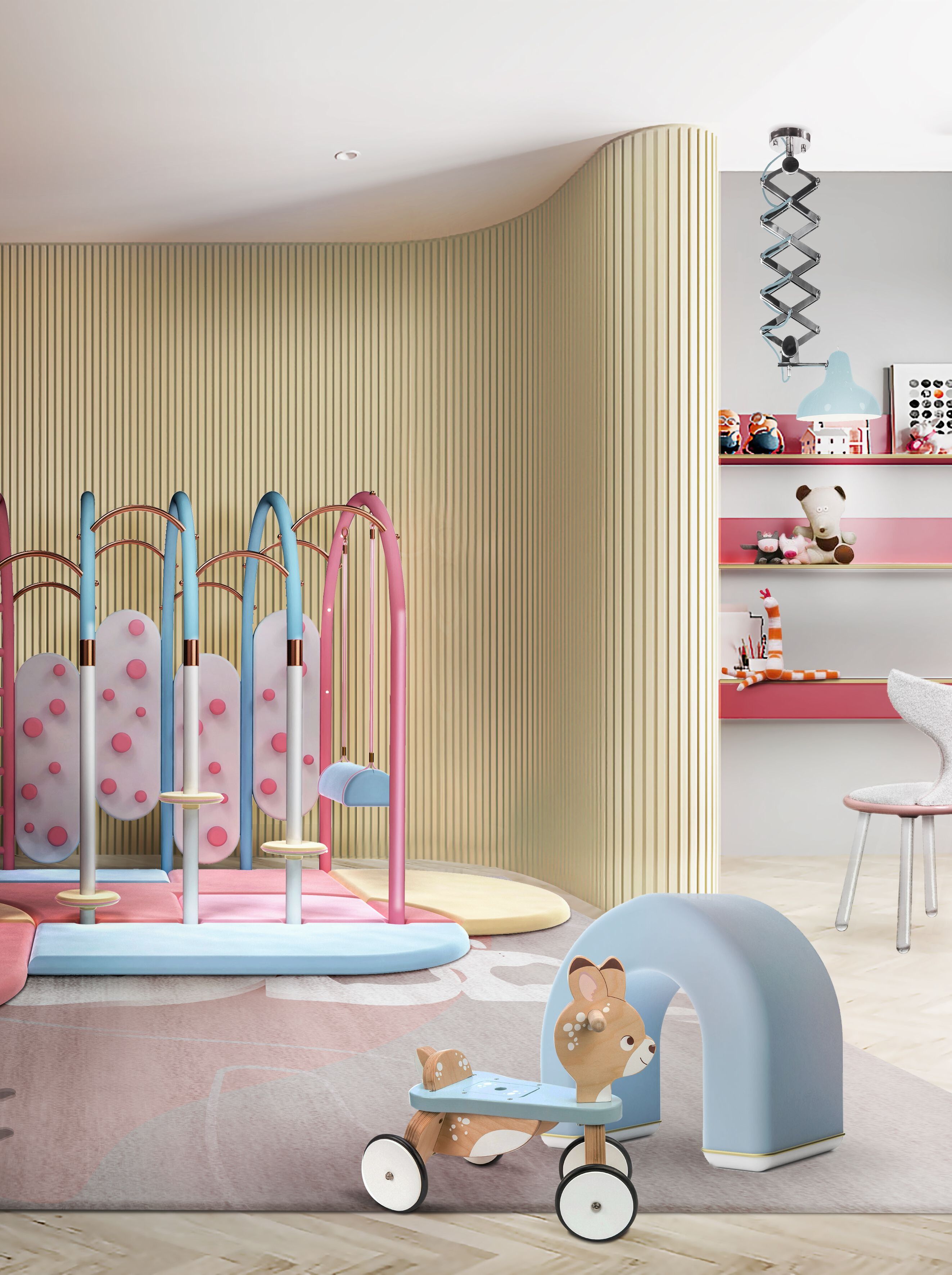 Classic Playroom Design in Pink Shades With The Power Elephant&nbsp;Rug by Rug'Society