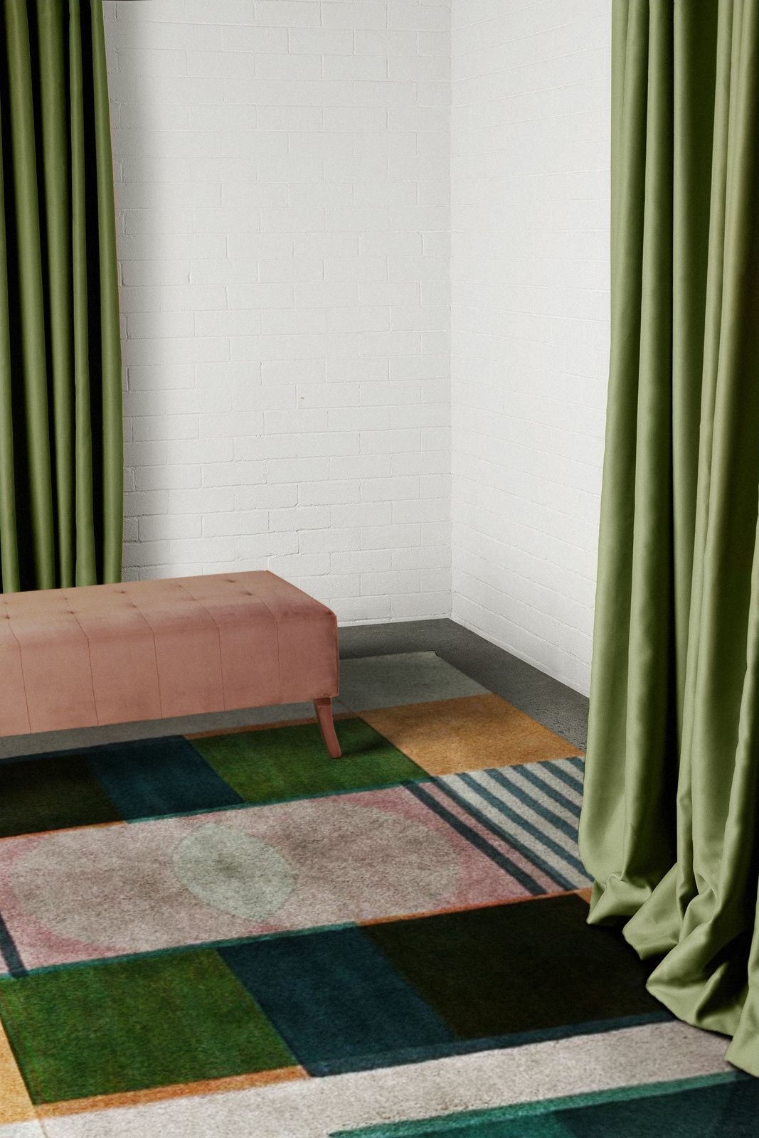 Colorful Hallway With Prisma III Geometric&nbsp;Rug by Rug'Society