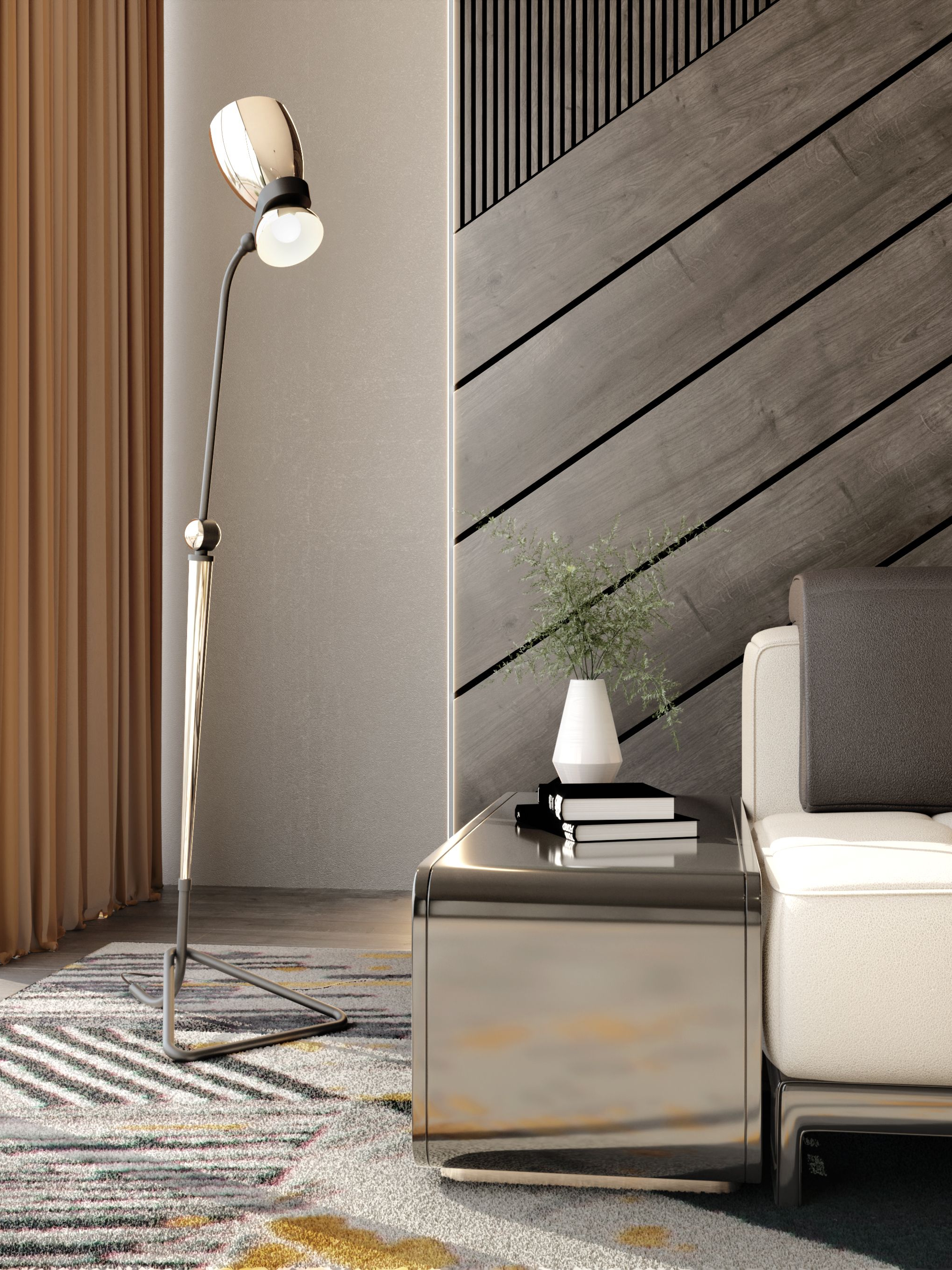 Comfortable and Warm Reading Corner with Xisto&nbsp;Rug by Rug'Society