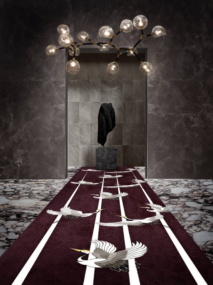 Contemporary and stylish hallway with the Heron II&nbsp;Rug by Rug'Society