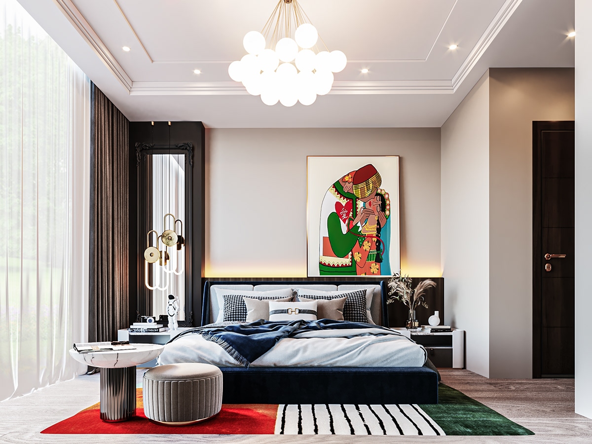 Contemporary Bedroom Decor With Simba&nbsp;Rug by Rug'Society