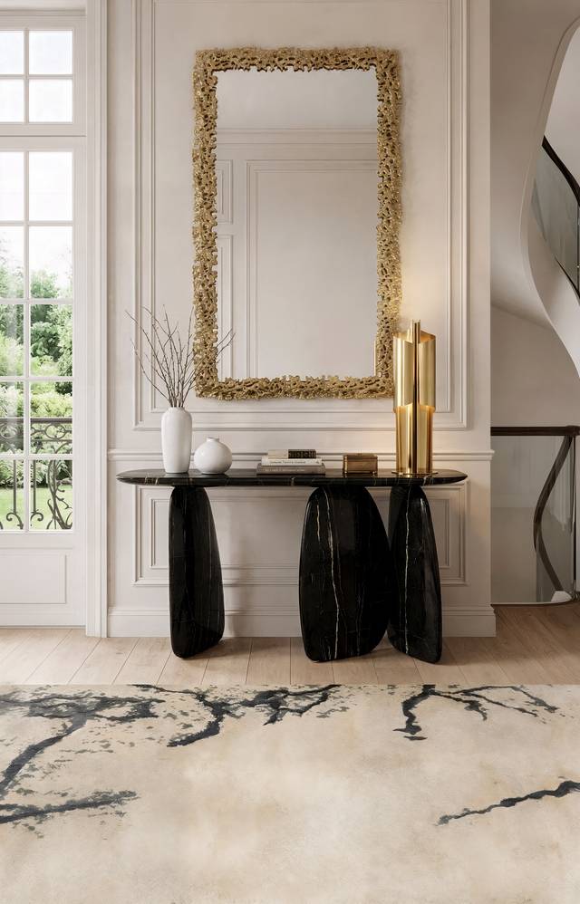 Contemporary Entrance Hall With Gobi&nbsp;Rug by Rug'Society