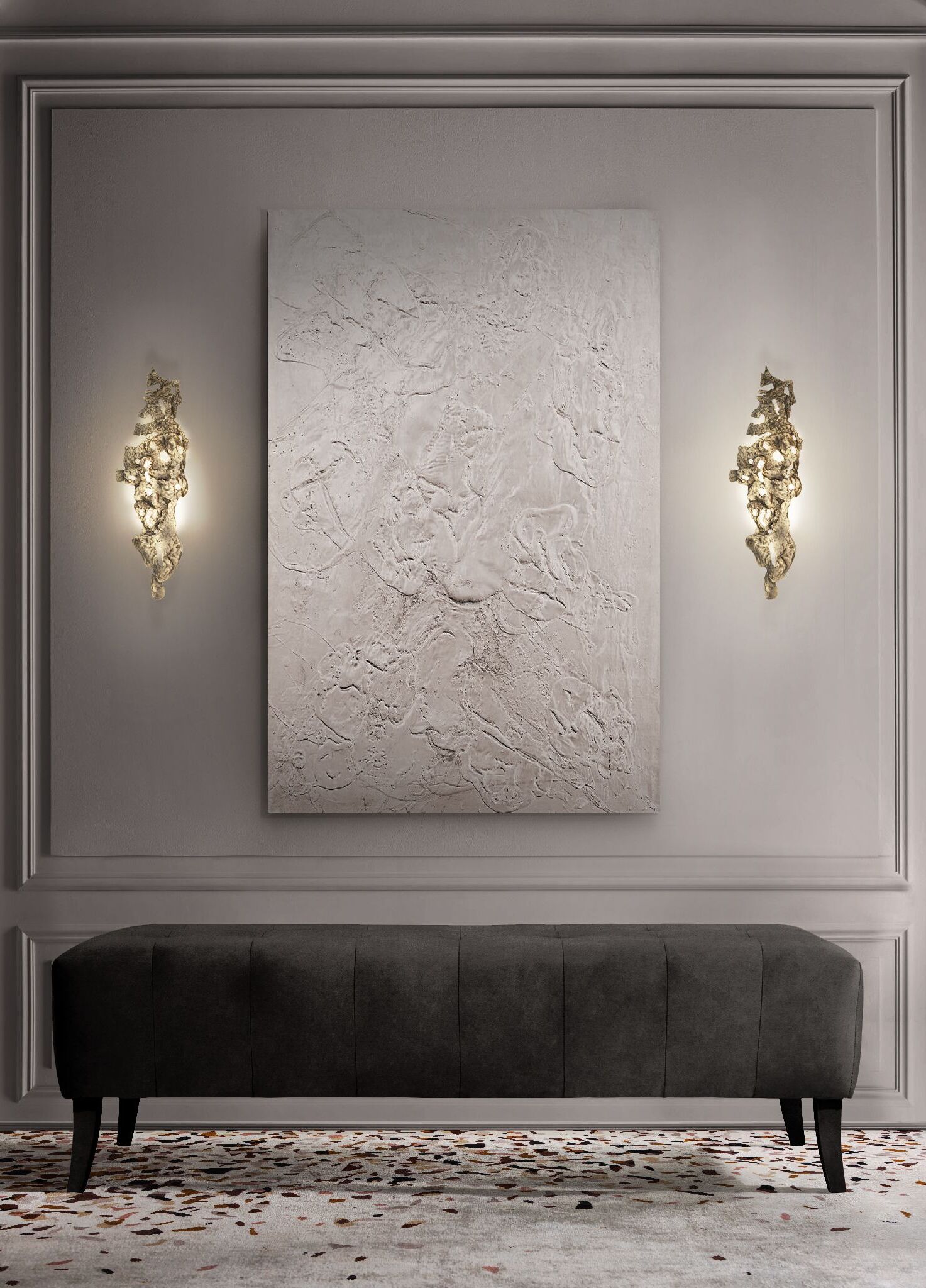 Contemporary Hallway With Terrazzo Runner&nbsp;Rug by Rug'Society