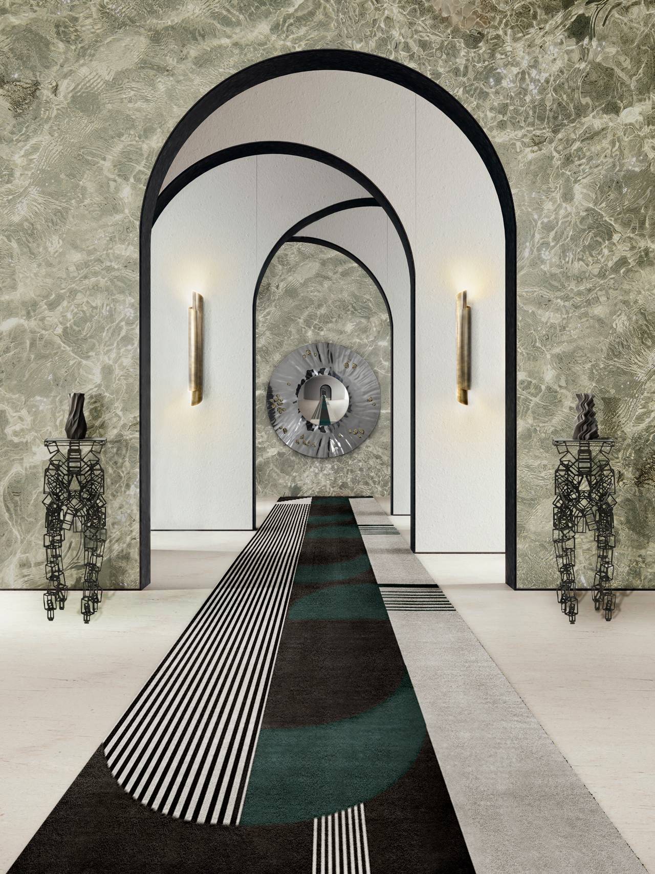 CONTEMPORARY HOTEL HALLWAY WITH THE ANTELOPE II&nbsp;RUG by Rug'Society