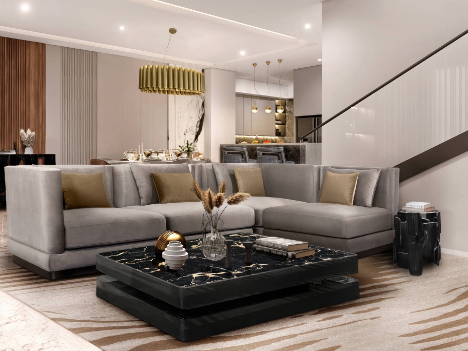 CONTEMPORARY LIVING ROOM WITH KOTTA&nbsp;RUG by Rug'Society