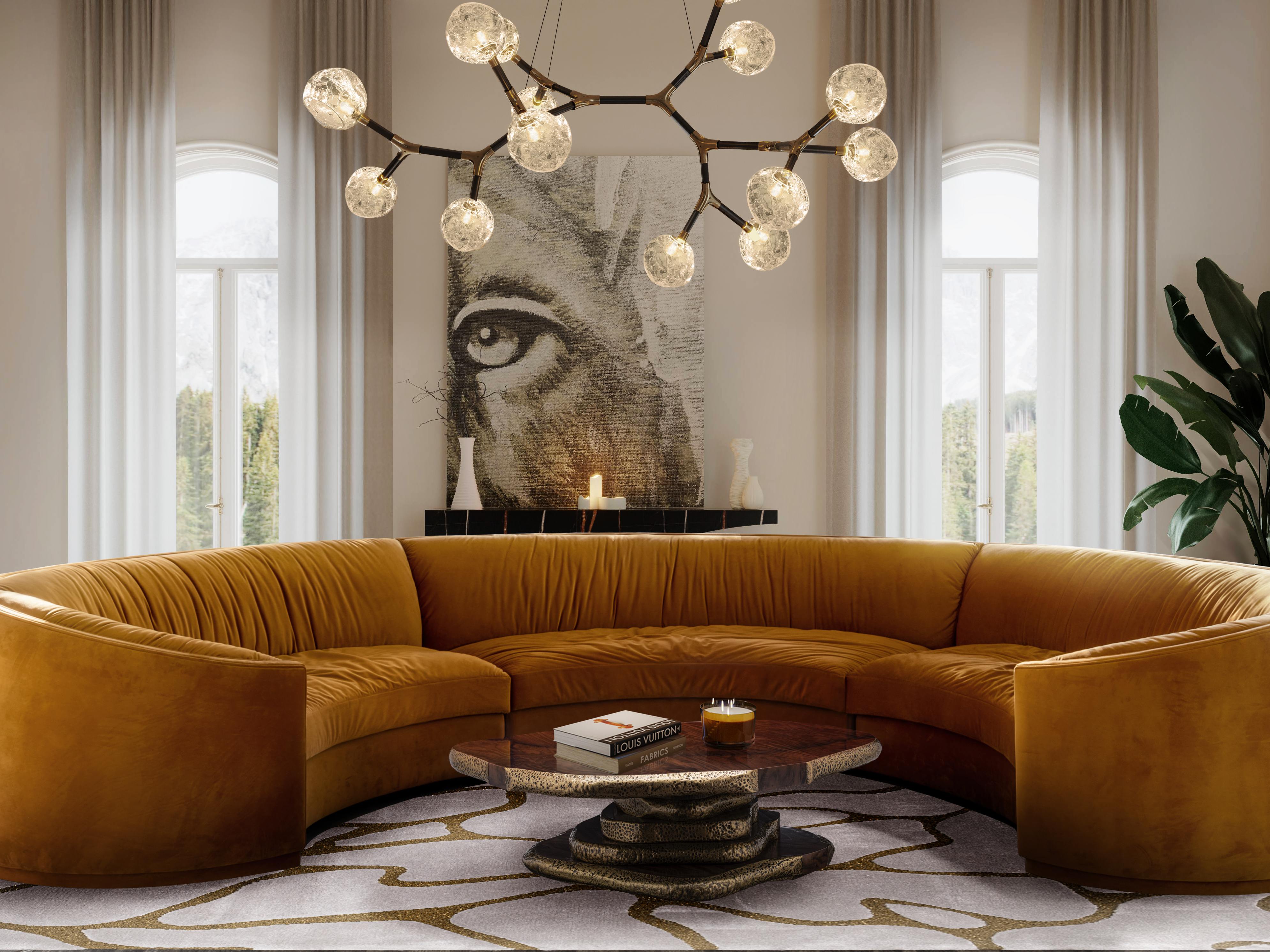 CONTEMPORARY NATURE-INSPIRED LIVING ROOM DESIGN WITH THE CELL&nbsp;RUG by Rug'Society