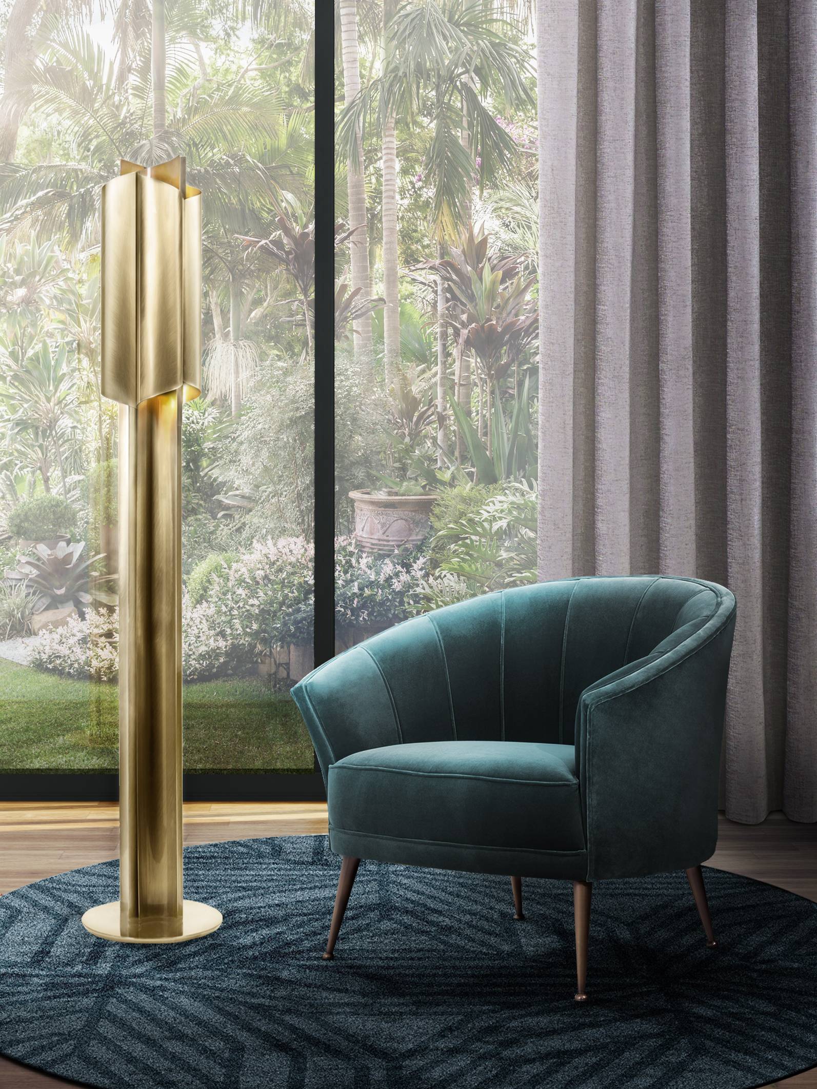 CONTEMPORARY READING CORNER WITH THE KAIWA 2&nbsp;RUG by Rug'Society