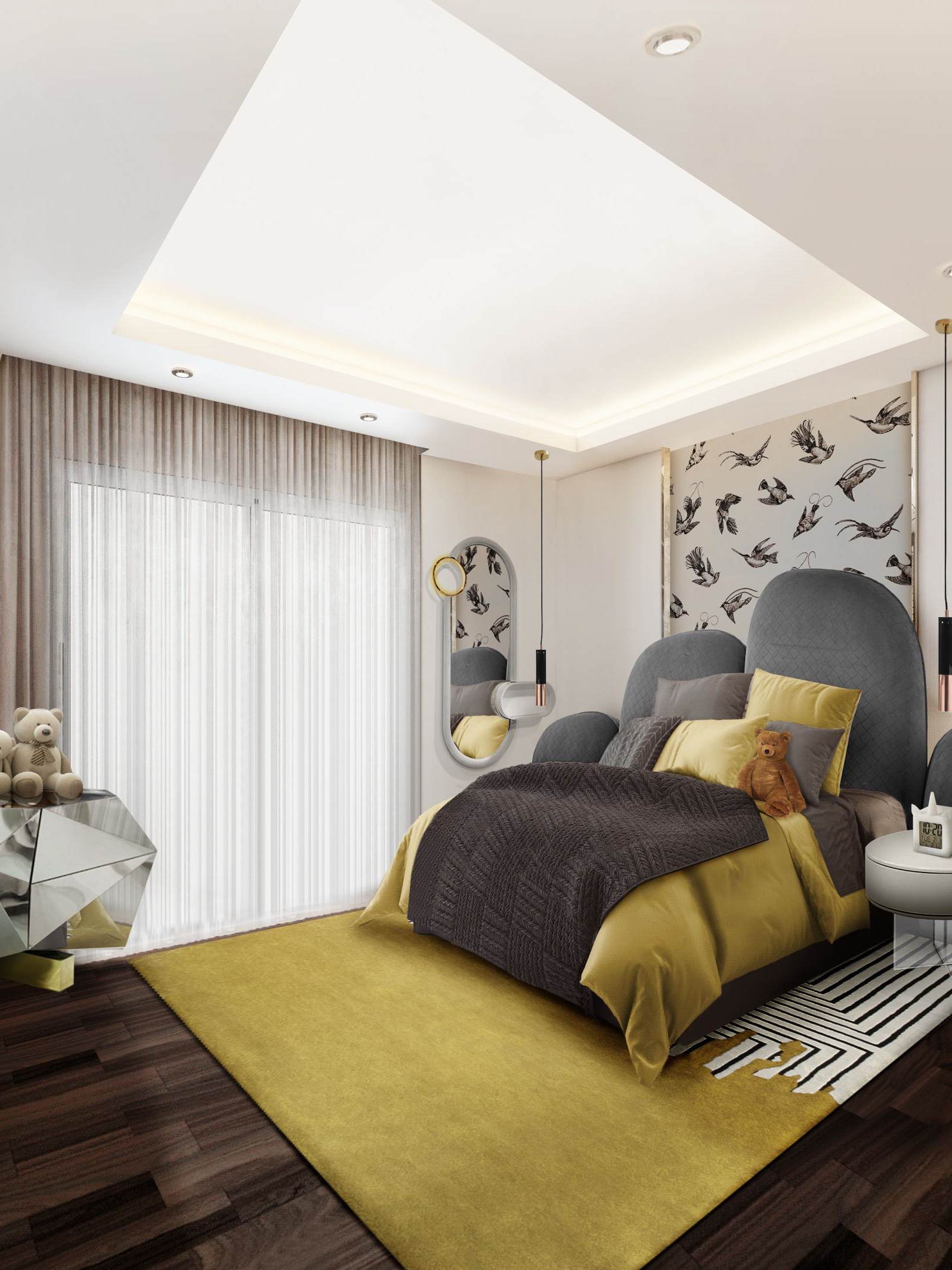 Eclectic and Modern Bedroom with the Valencia&nbsp;Rug by Rug'Society