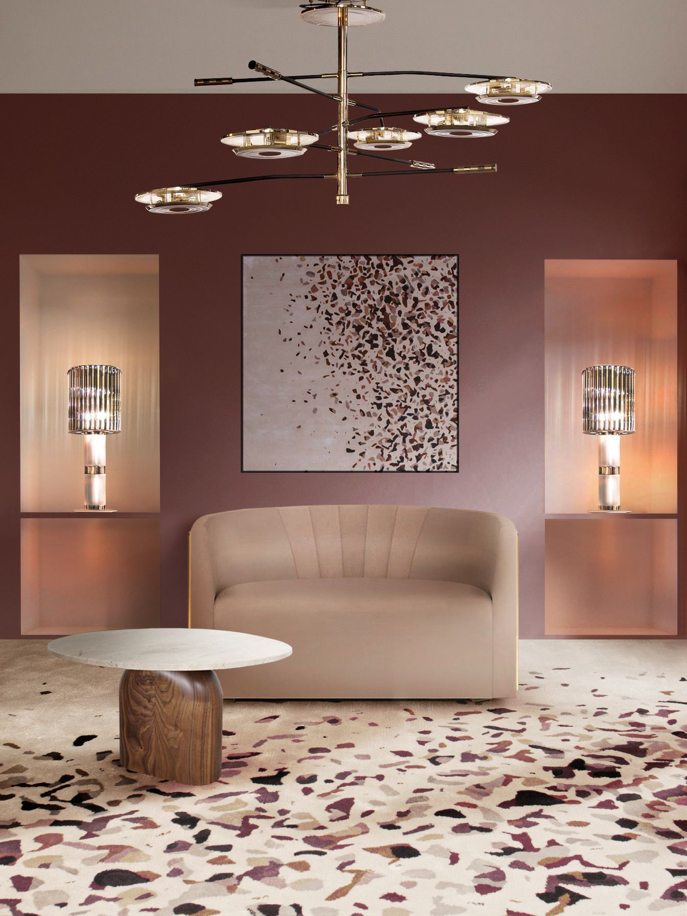 Eclectic Reading Corner, Full of Pastel Color and Terrazzo&nbsp;Rug by Rug'Society