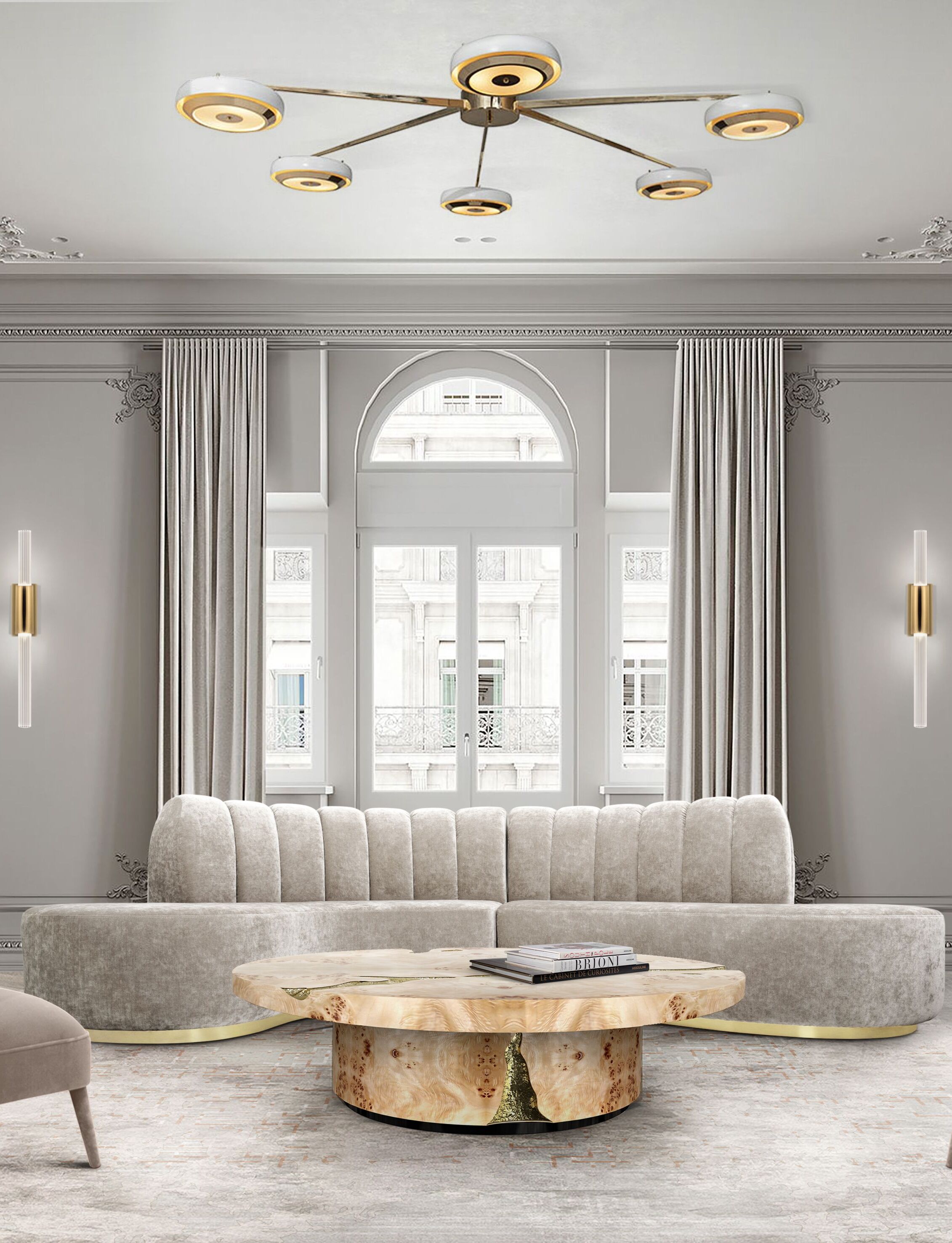 Elegant Living Room With Ruin Urban&nbsp;Rug by Rug'Society
