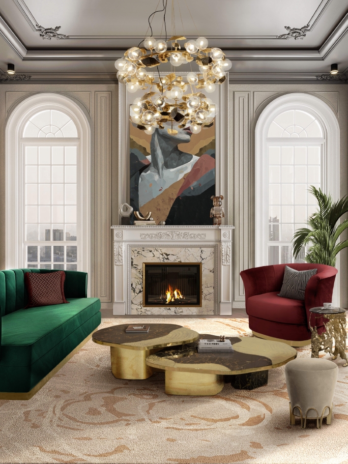 Elegant Serene Living Room With Merfilus Square&nbsp;Rug by Rug'Society