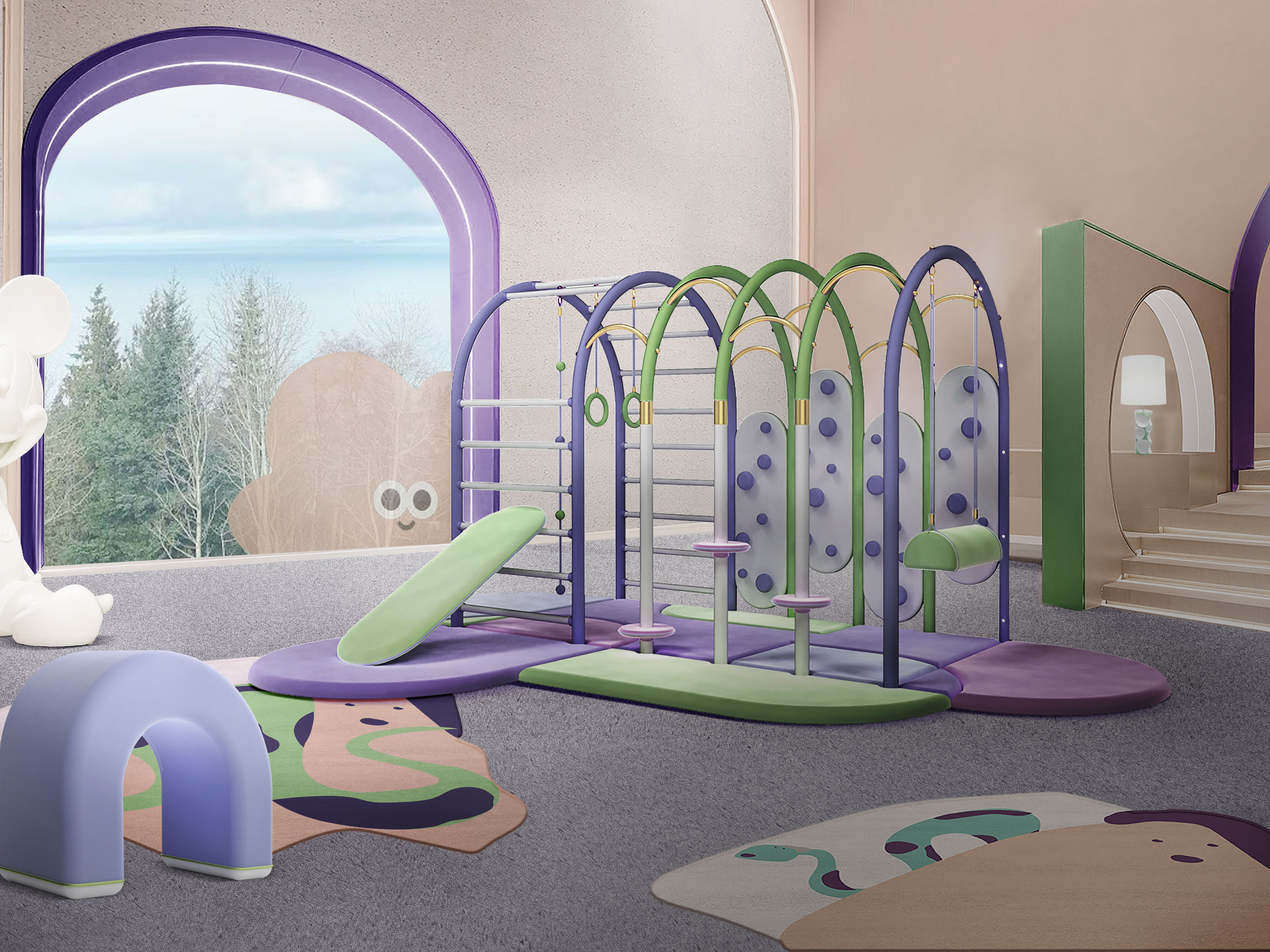 Fun and Comforting Play Room with Pastel Colors and the Mowgli Friends&nbsp;Rug by Rug'Society