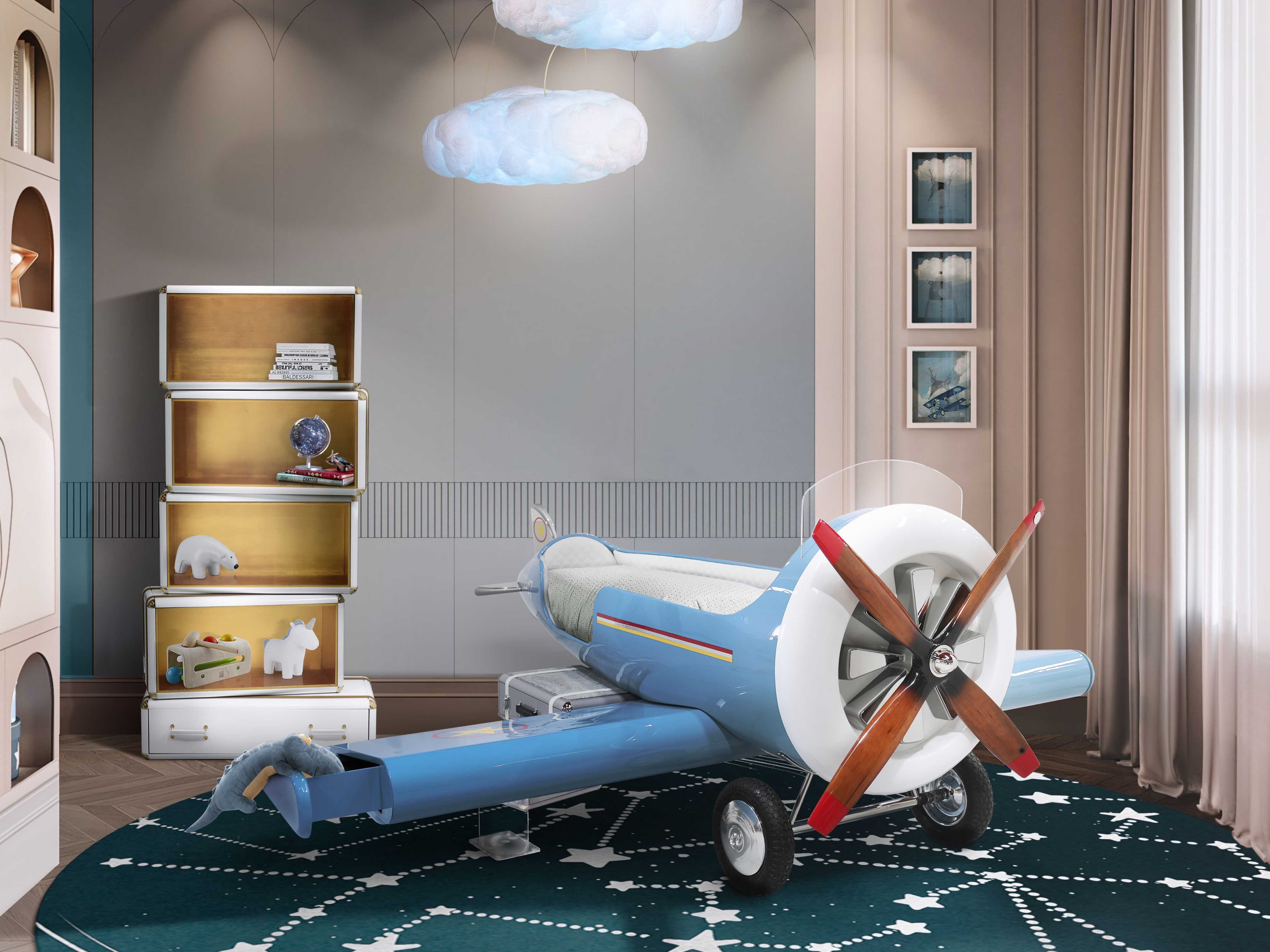 Galaxy-Inspired Unique Stellar Round&nbsp;Rug by Rug'Society