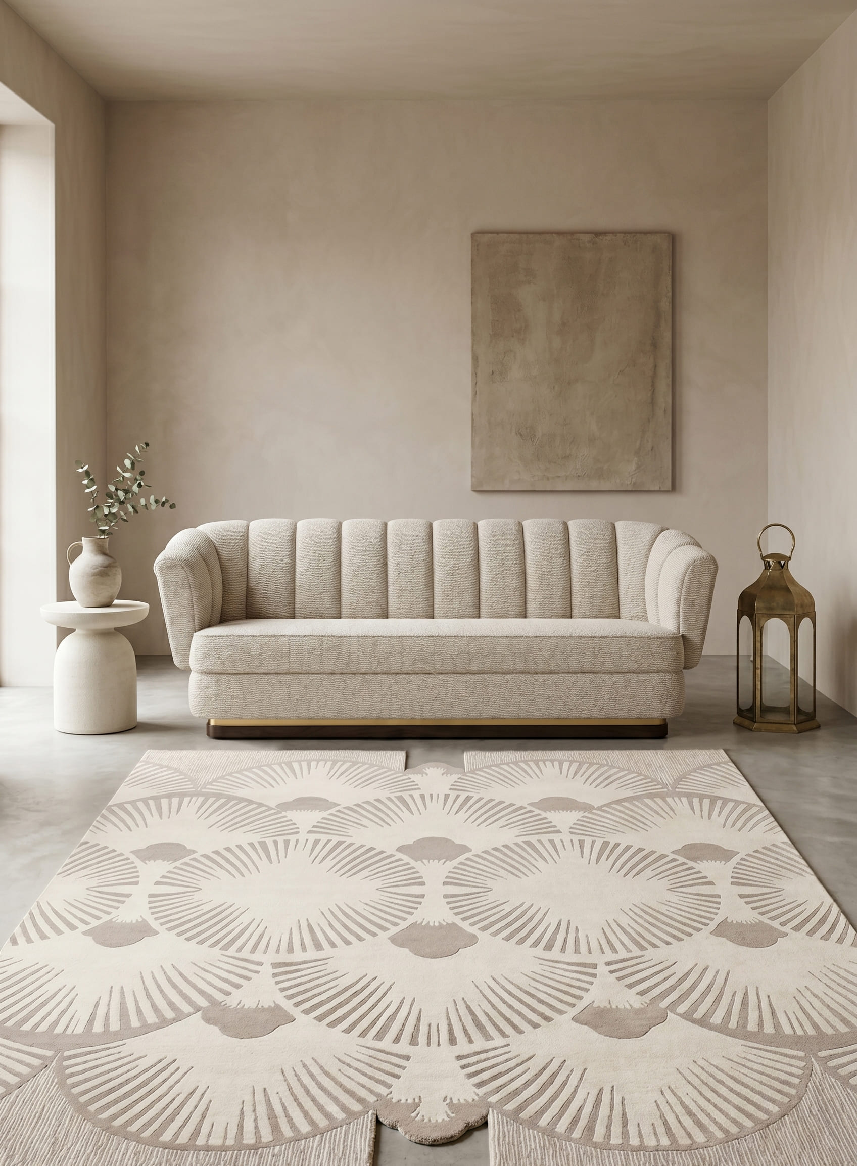 Grey Living Room With Deco Square&nbsp;Rug by Rug'Society