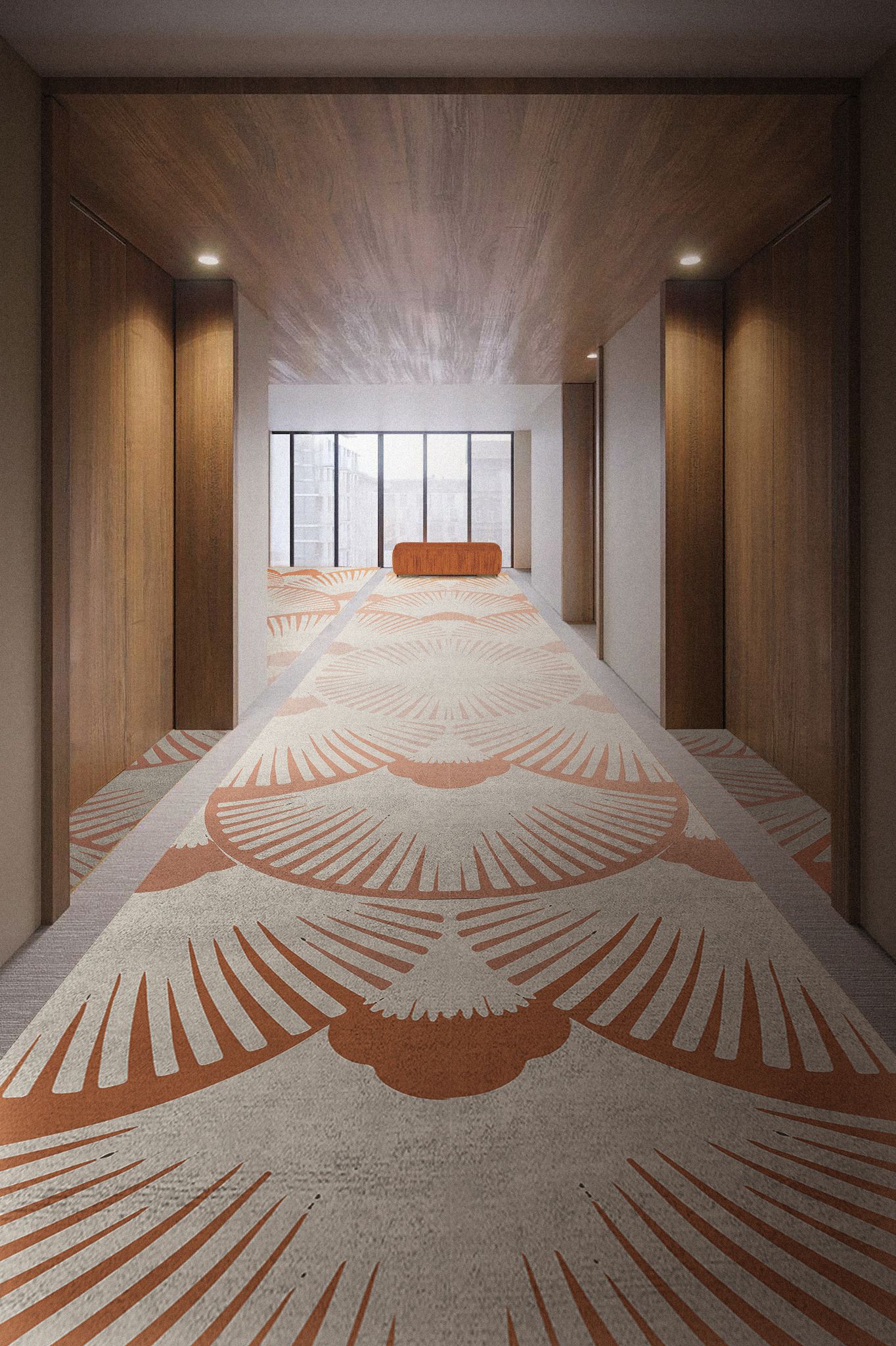 Hotel Hallway With Dêco Customized&nbsp;Rug by Rug'Society
