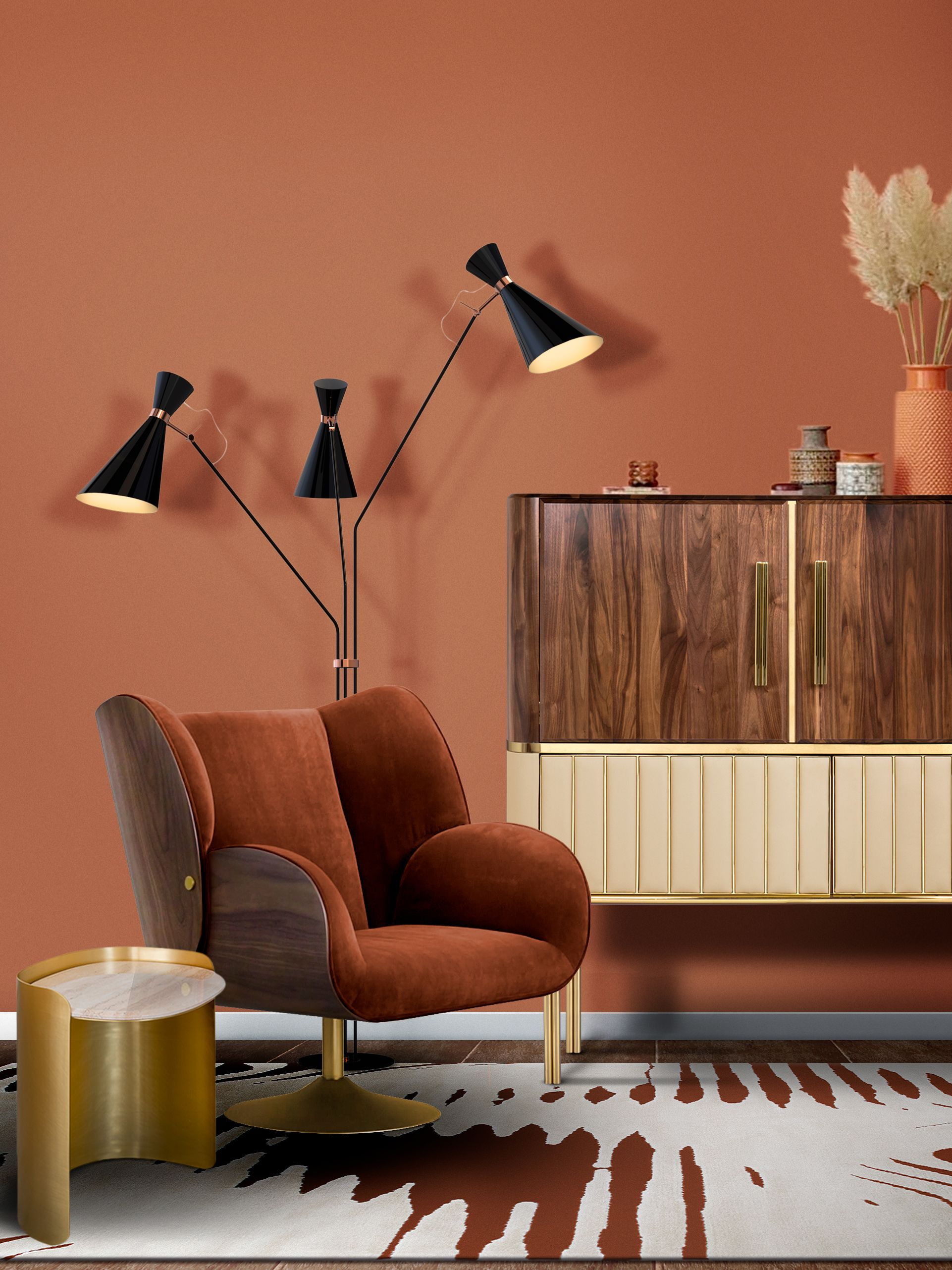 Intriguing, Unique Living Room with Kotta&nbsp;Rug by Rug'Society