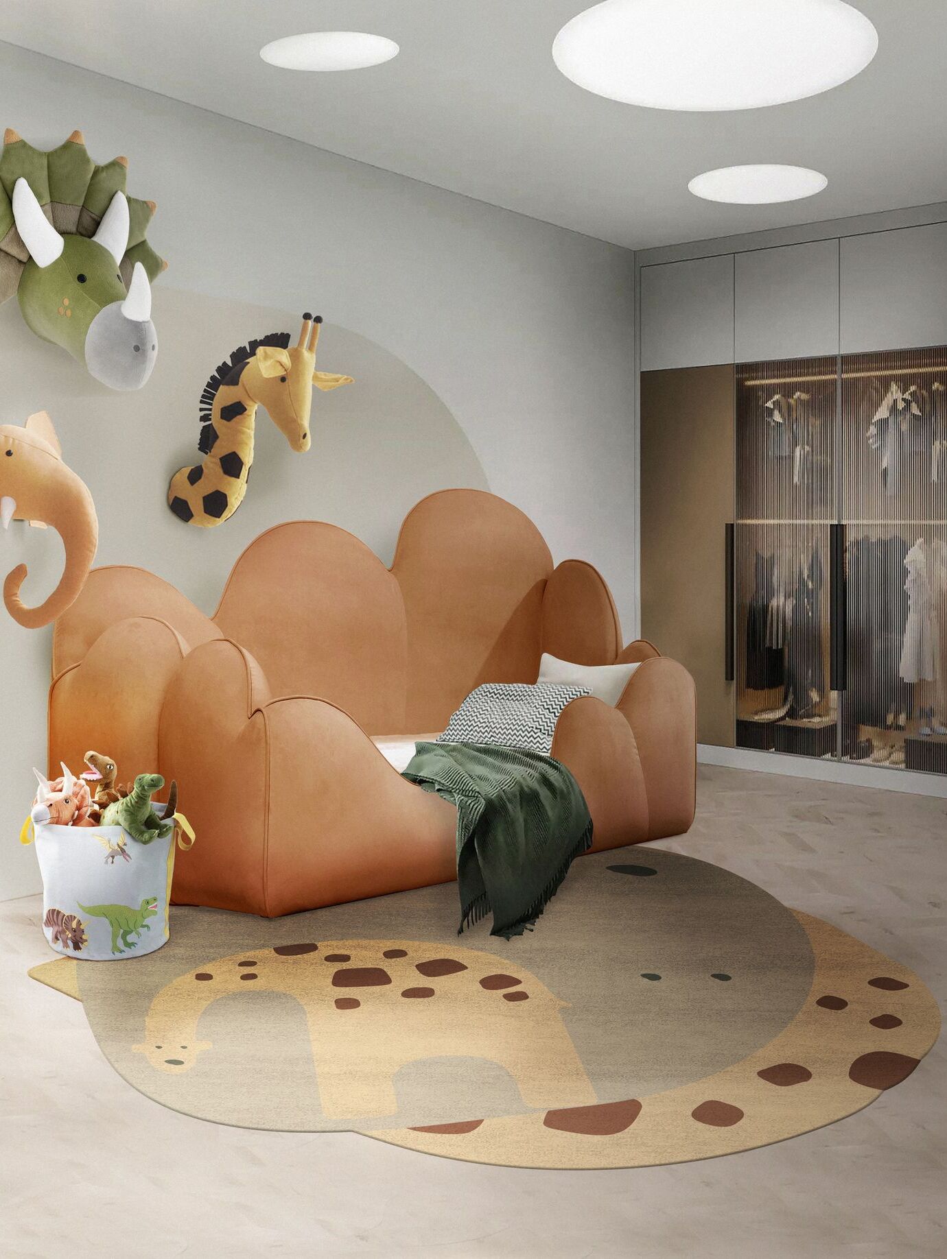 Kids Bedroom With Animal Inspiration And The Upside Down&nbsp;Rug by Rug'Society