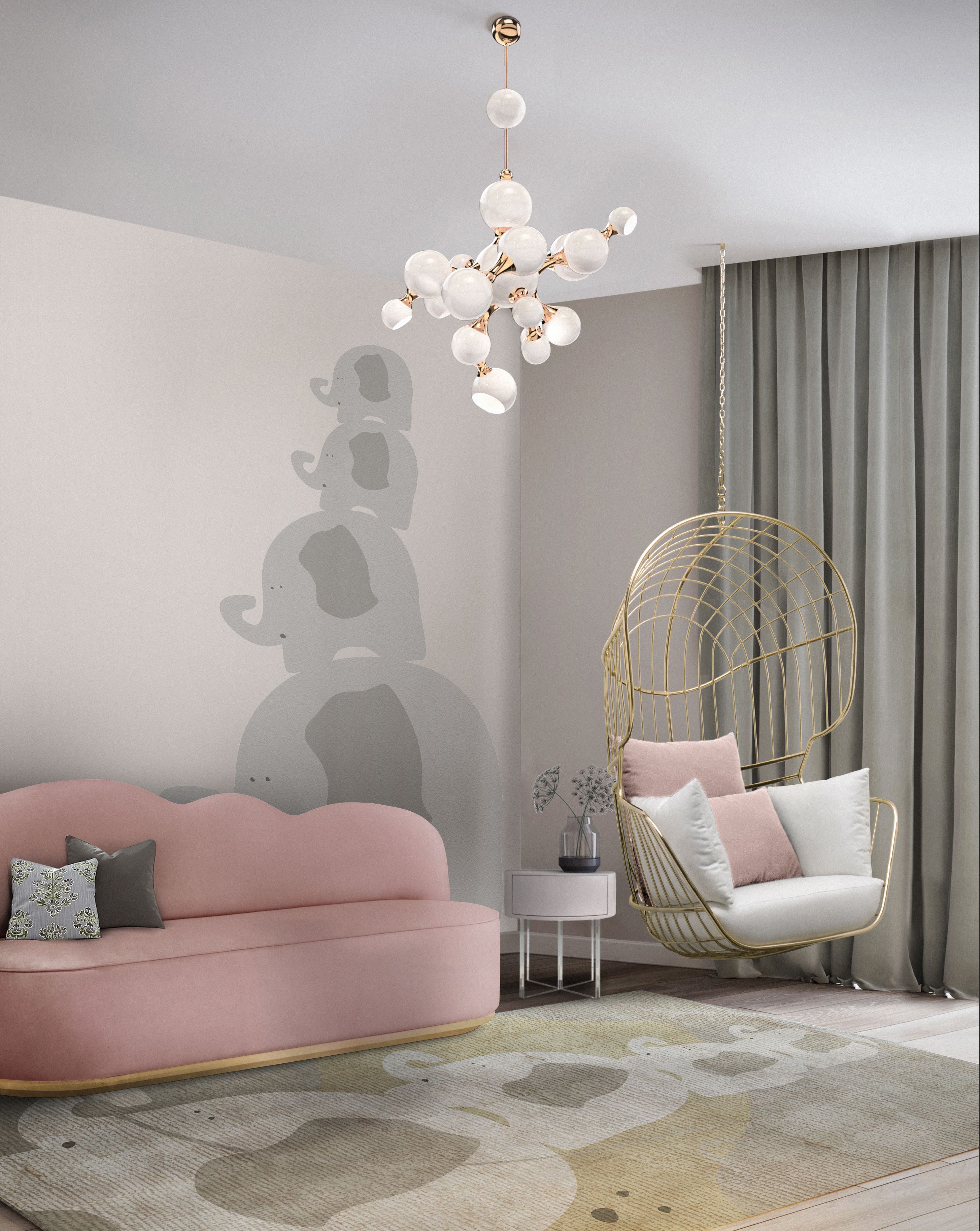 Kids' Playroom With The Power Elephant Modern&nbsp;Rug by Rug'Society