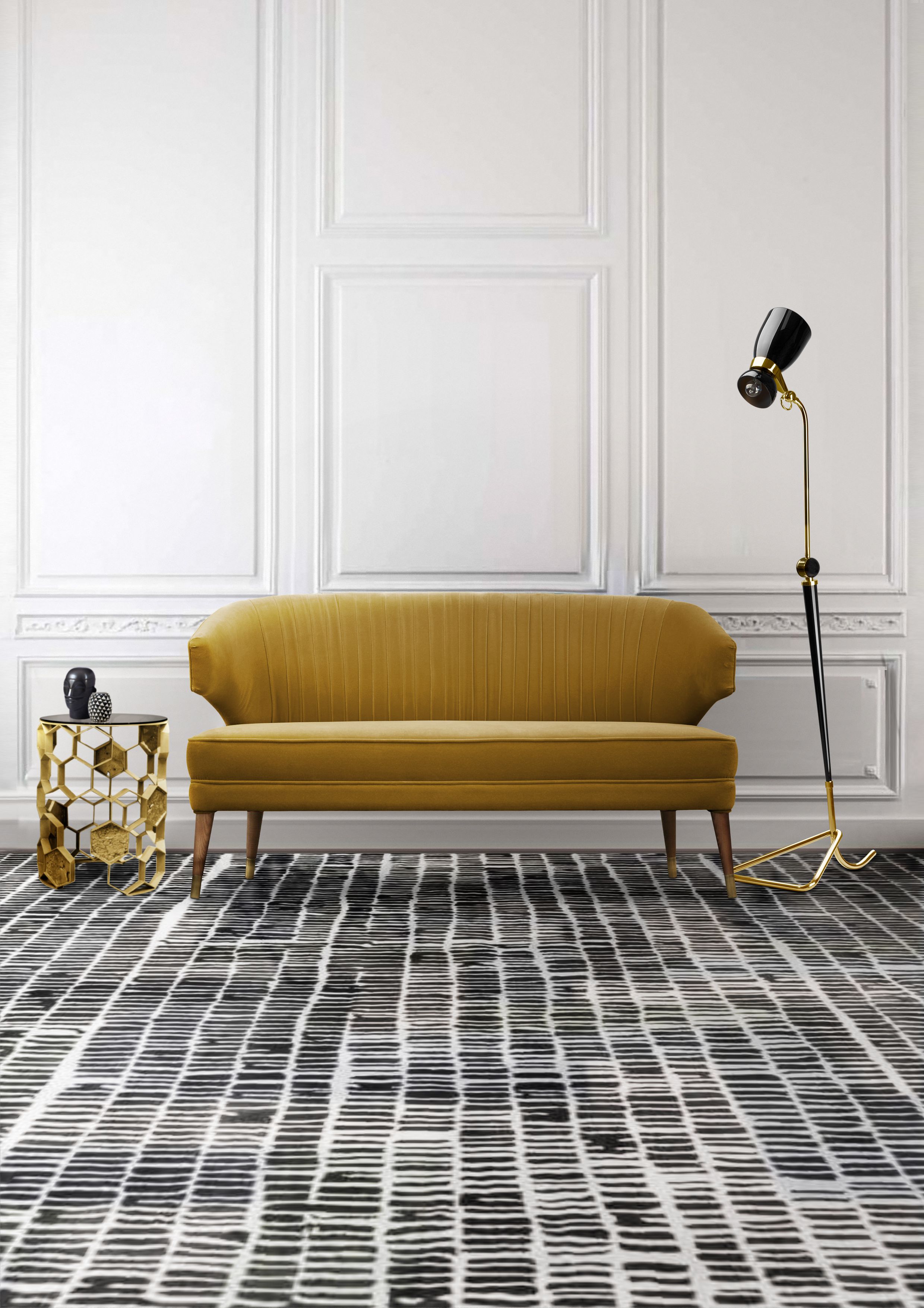 Living Room With A Minimalist Design And The Coll Modern&nbsp;Rug by Rug'Society