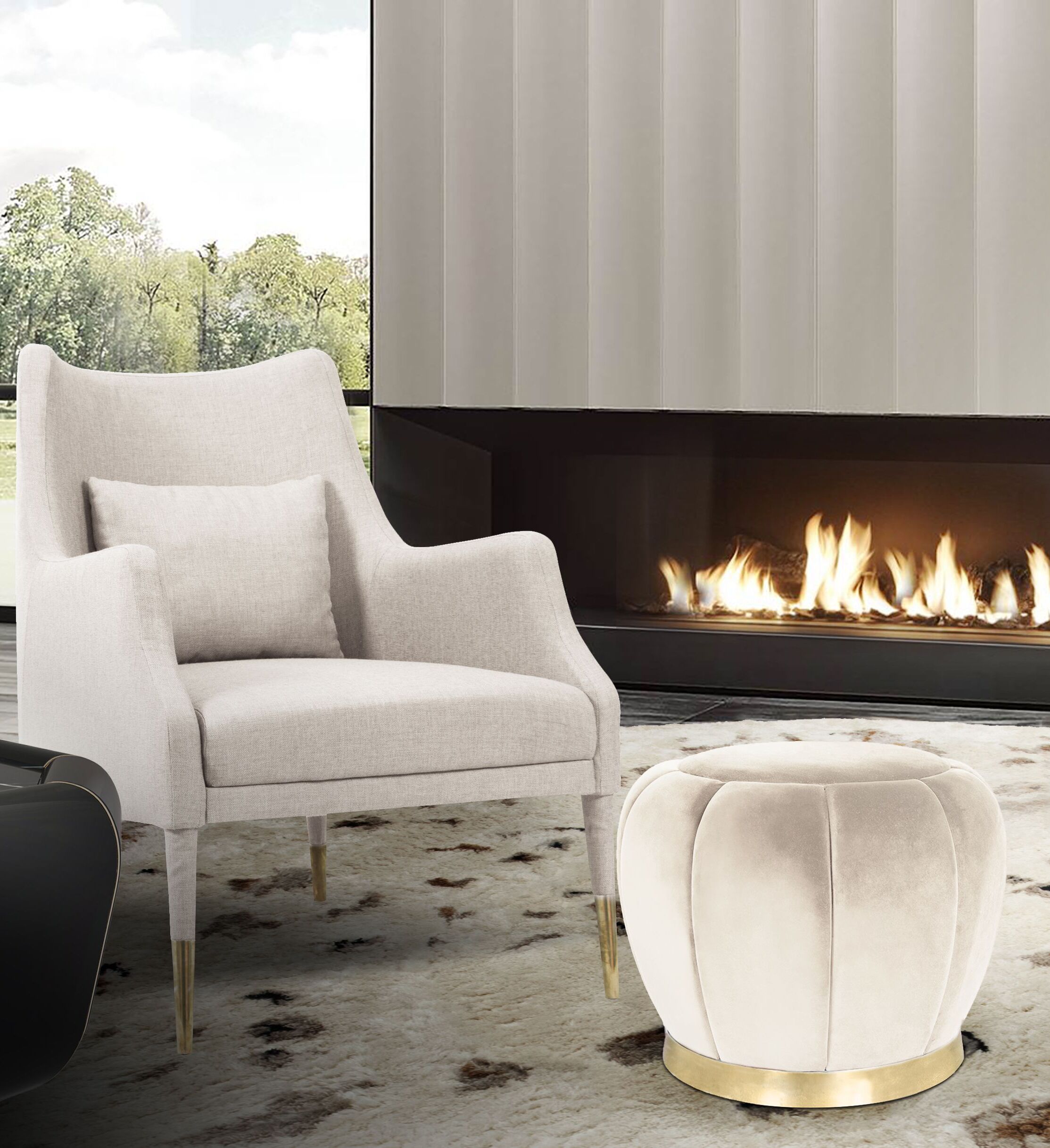 Living Room With Oslo By The&nbsp;Fireplace by Rug'Society