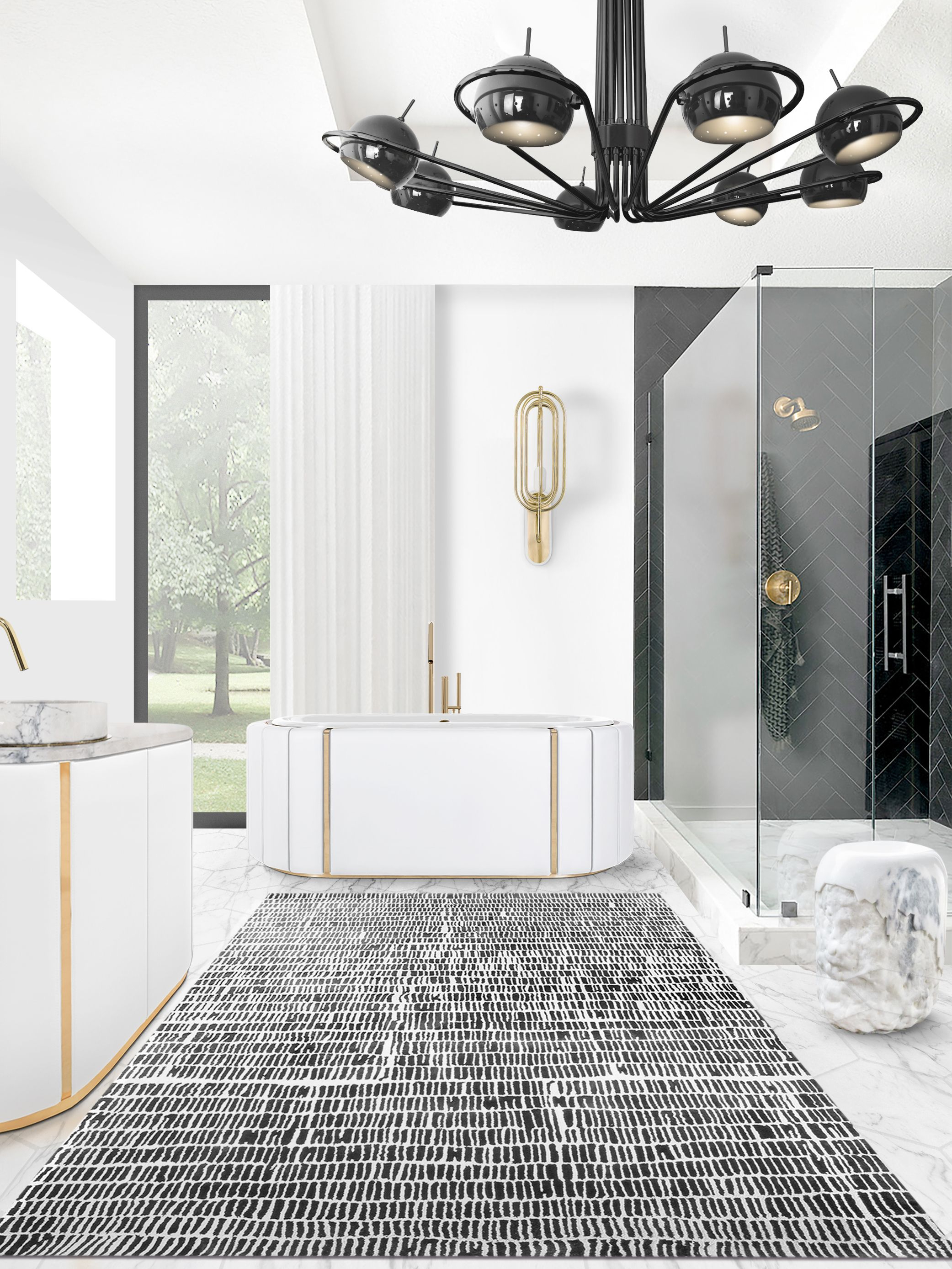 Luxurious Bathroom Decor with the Minimalist Coll&nbsp;Rug by Rug'Society