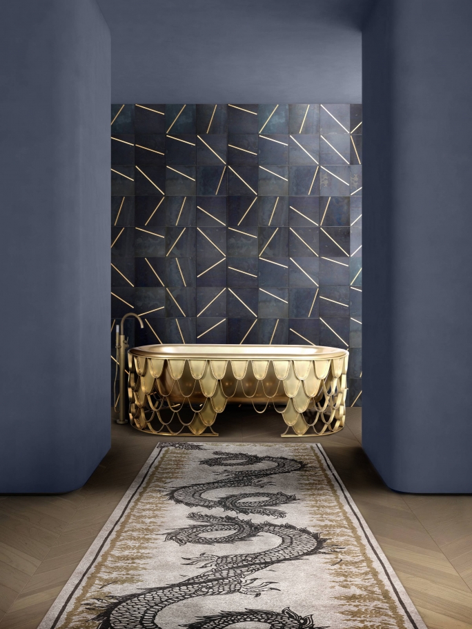 LUXURY BATHROOM DESIGN WITH THE REDLEH II&nbsp;RUG by Rug'Society