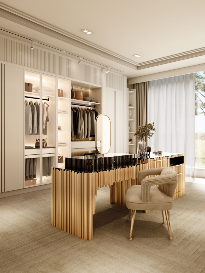 Luxury Closet Featuring the White Garden Rug - Rug'Society