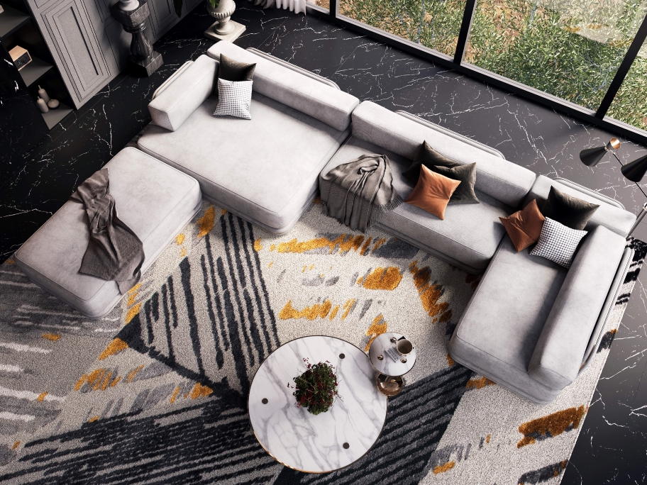 Luxury Comfortable Living Room With Xisto&nbsp;Rug by Rug'Society