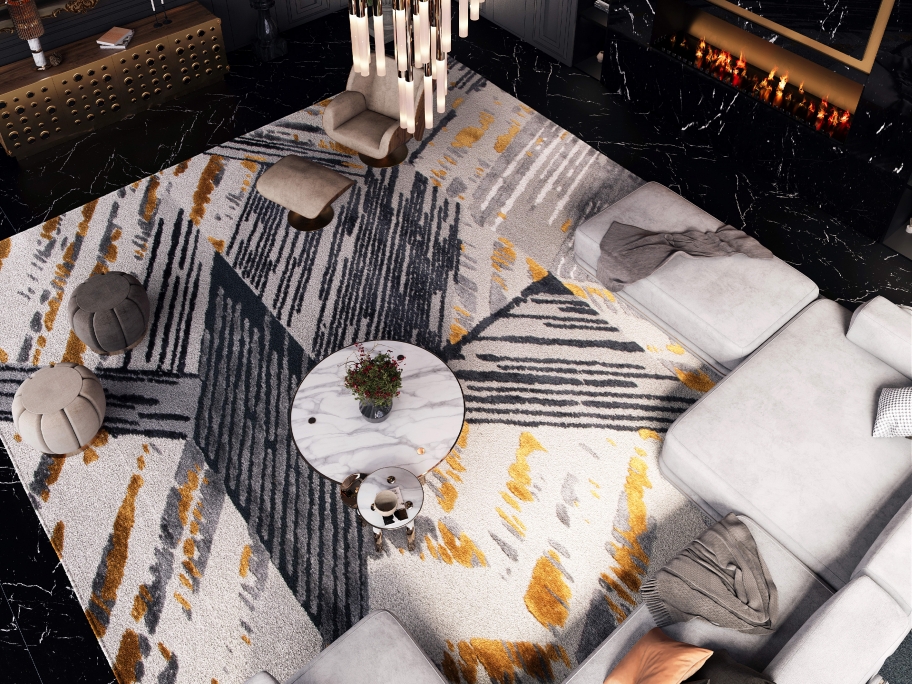 Luxury Comfortable Living Room With Xisto&nbsp;Rug by Rug'Society