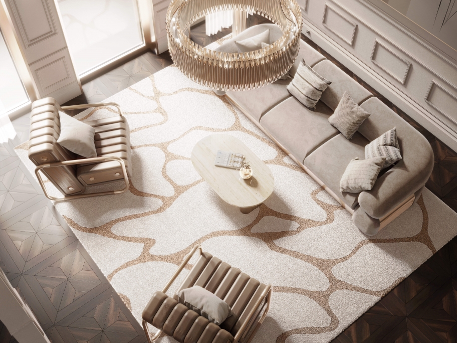 Luxury Living Room Design With Cell&nbsp;Rug by Rug'Society