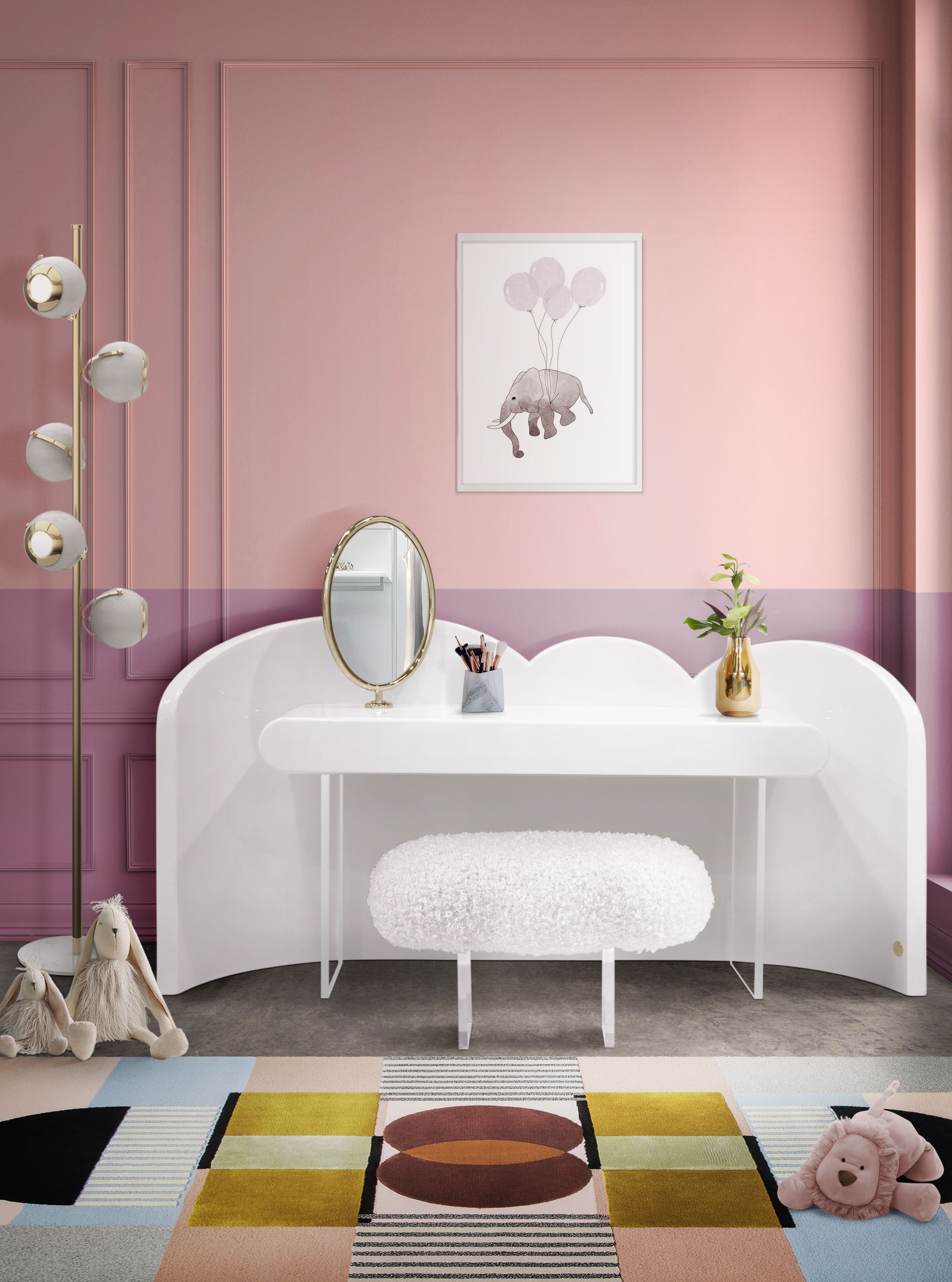 Magic Bedroom With The Isaac Colorful&nbsp;Rug by Rug'Society