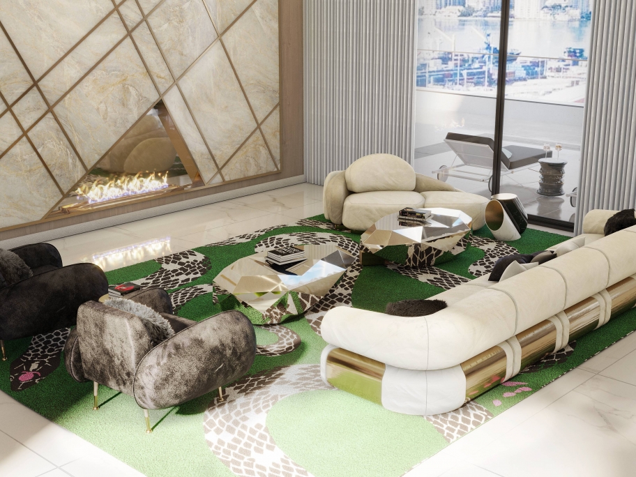MAGNIFICENT LIVING ROOM WITH THE SNAKE&nbsp;RUG by Rug'Society