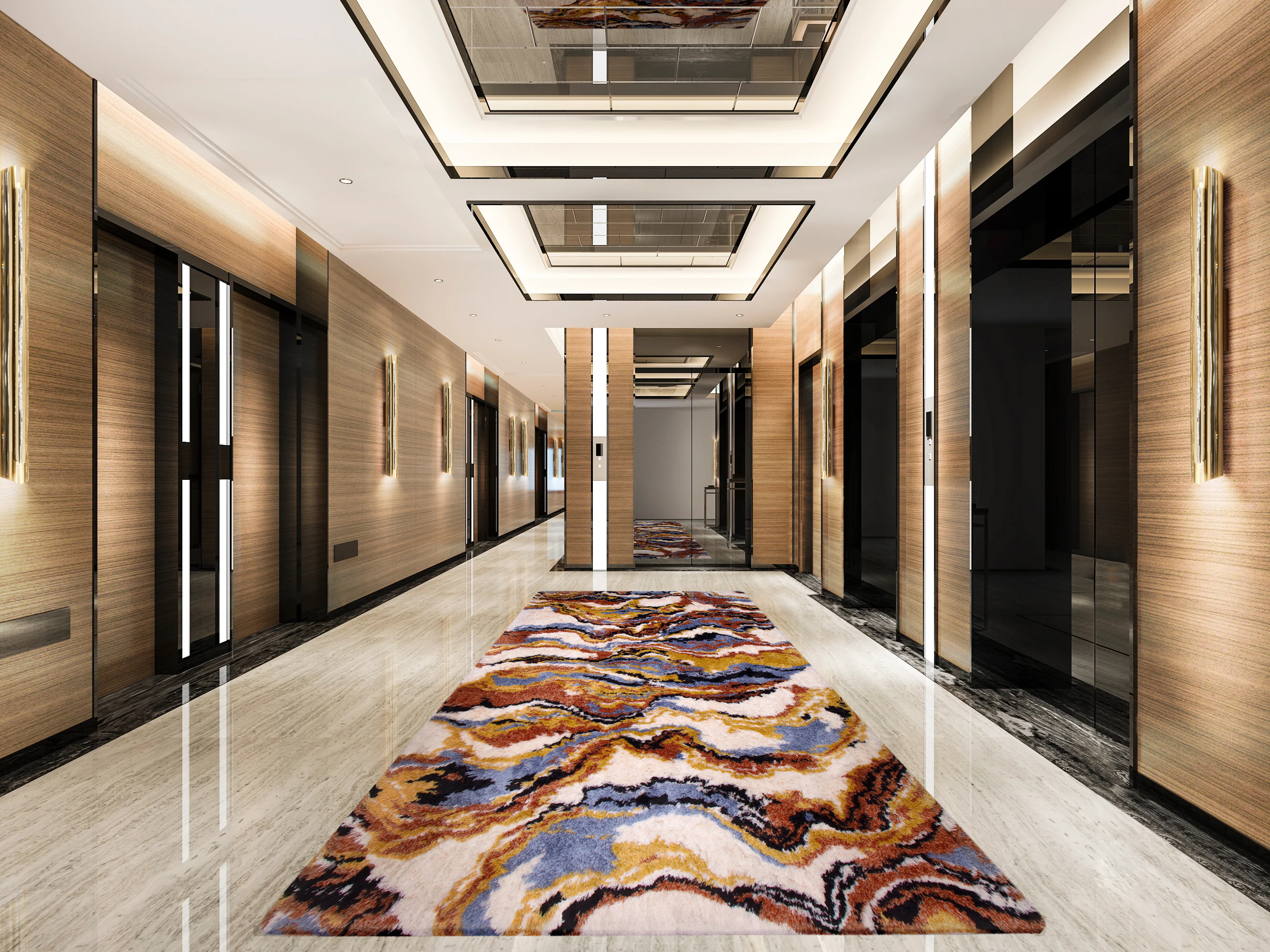 MAJESTIC HOTEL HALLWAY WITH THE LA LAND&nbsp;RUG by Rug'Society