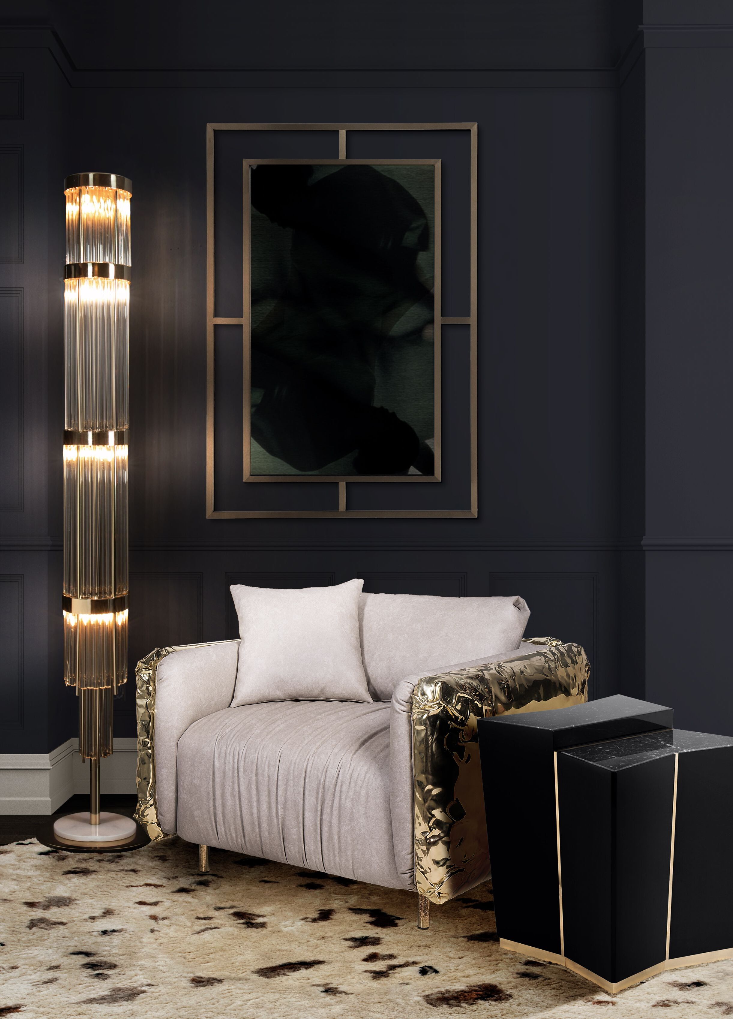 Majestic Living Room With Oslo Shaggy&nbsp;Rug by Rug'Society