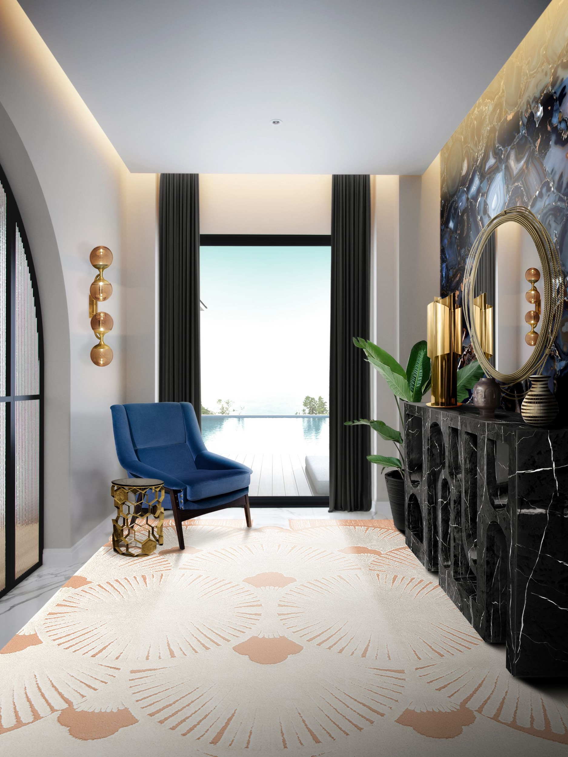 Mesmerizing and Modern Entryway with Dêco&nbsp;Rug by Rug'Society