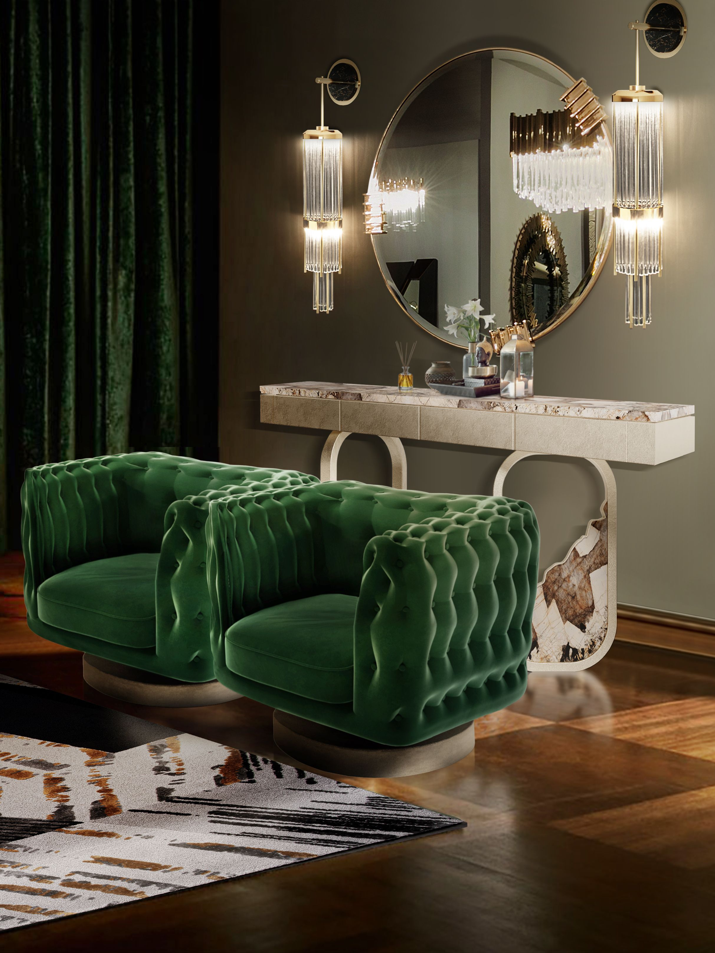 Metamorphic Living Room with the Unique Xisto&nbsp;Rug by Rug'Society