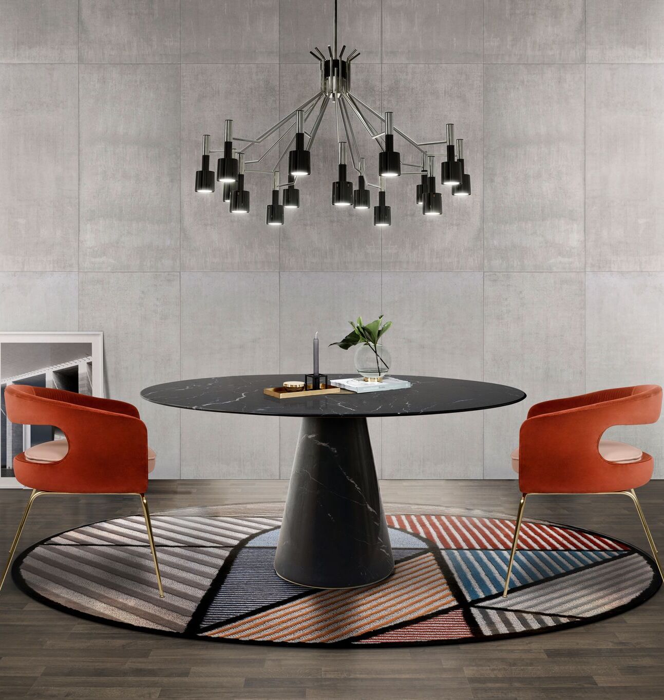 Mid-Century Dining Room With Lola&nbsp;Rug by Rug'Society