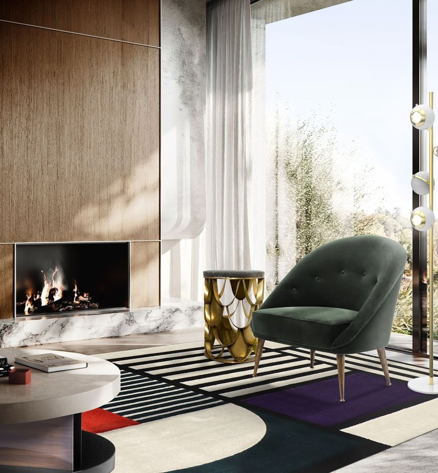 Mid-century Living Room With Prisma I&nbsp;Rug by Rug'Society