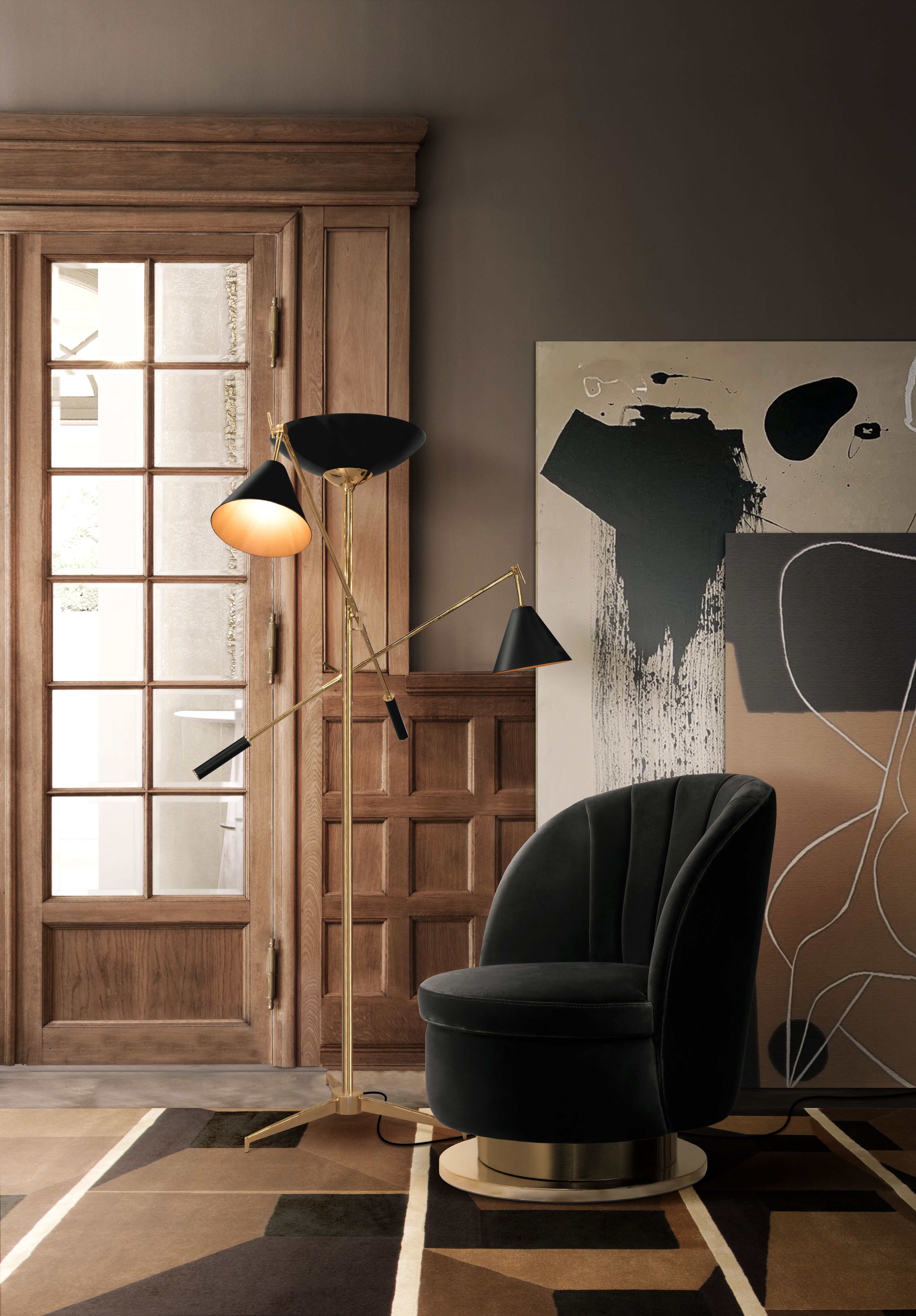Mid-century Living Room With West Contemporary&nbsp;Rug by Rug'Society