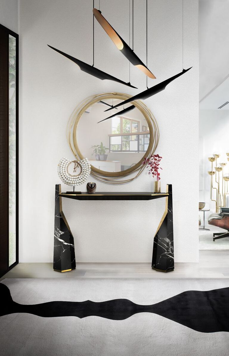 Minimalist Entryway With Vase&nbsp;Rug by Rug'Society